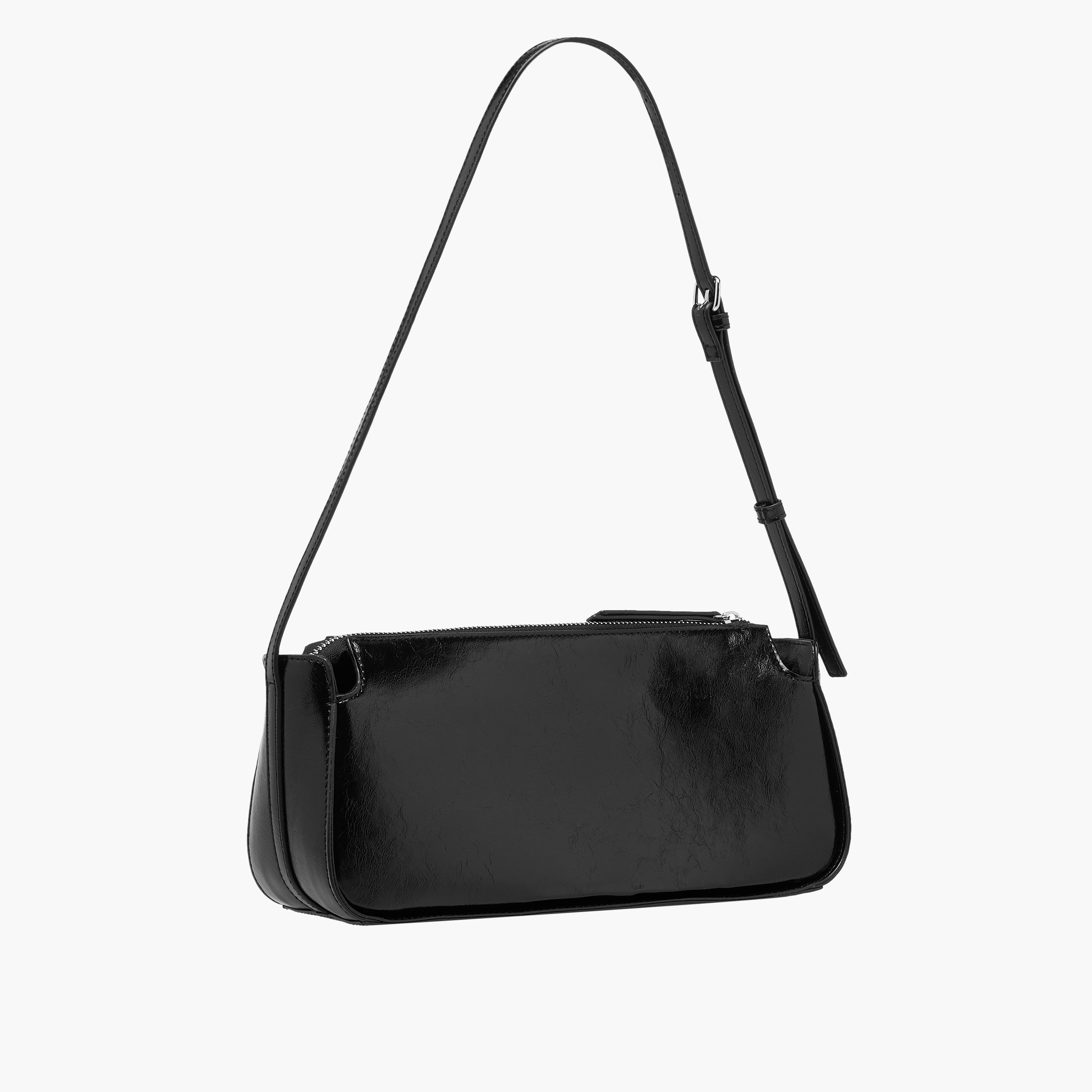 Textured Shoulder Bag with Zip Closure-women-bagsandwallets-handbags-image-4