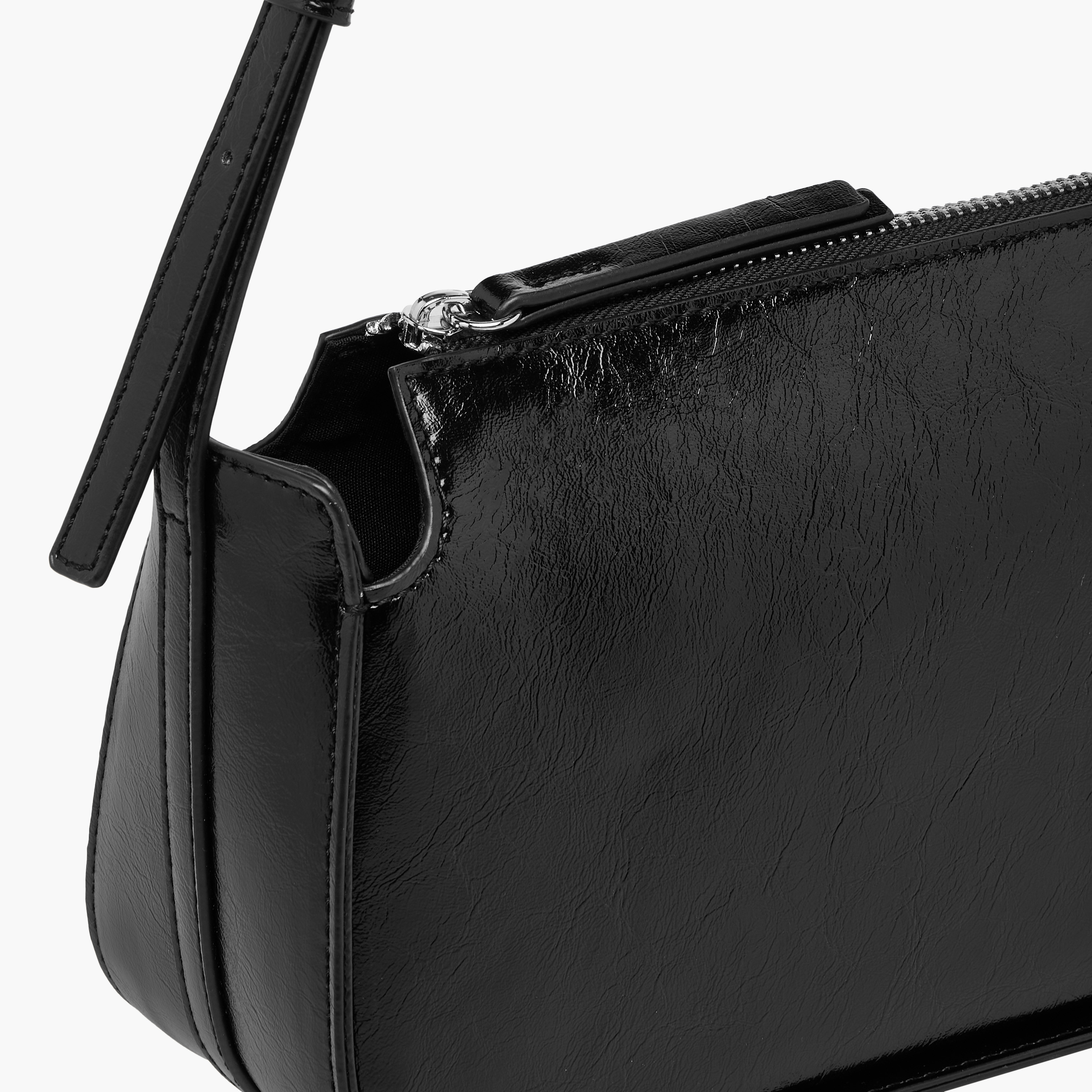 Textured Shoulder Bag with Zip Closure-women-bagsandwallets-handbags-image-5