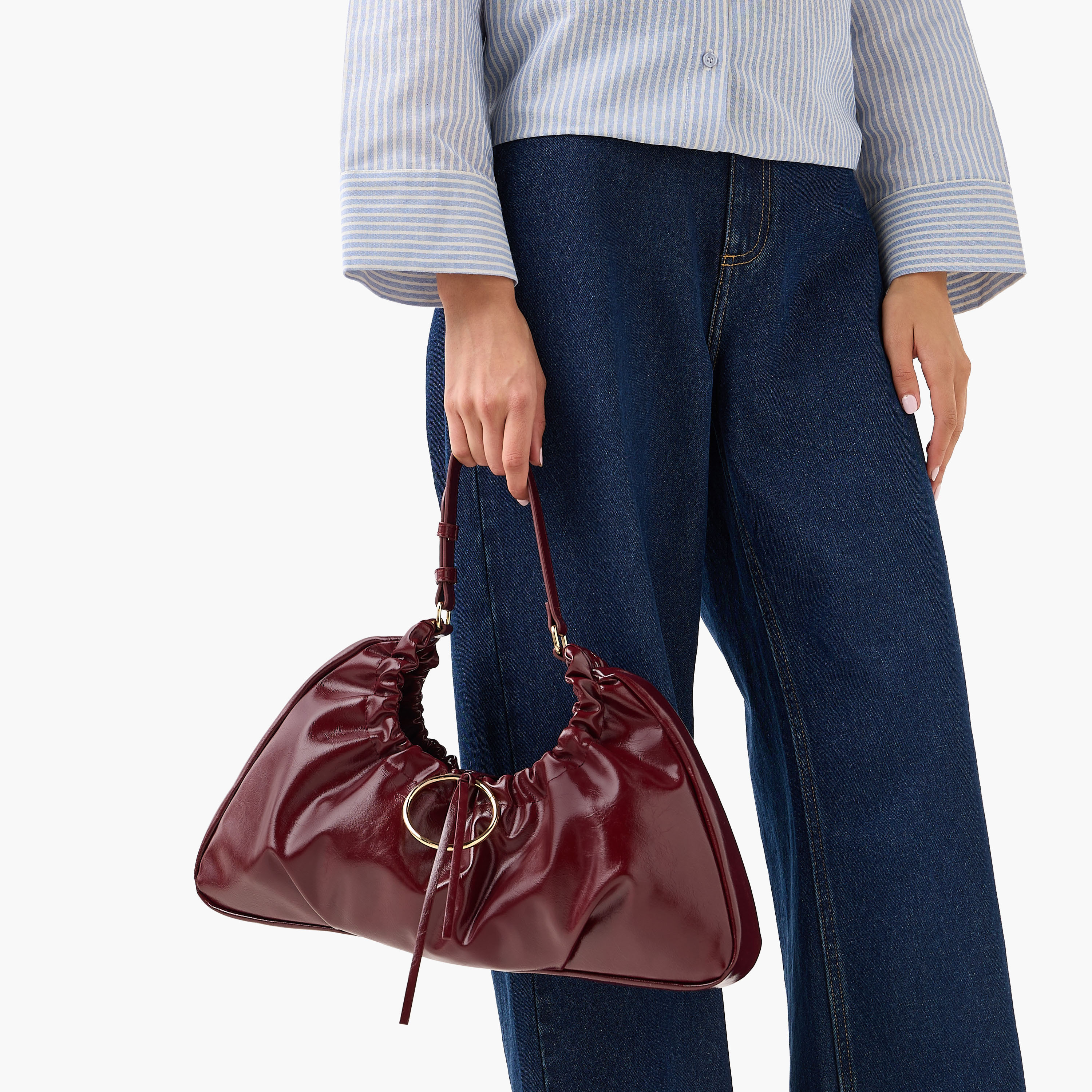 Gatherered Design Hobo Bag with Adjustable Strap-women-bagsandwallets-handbags-image-2