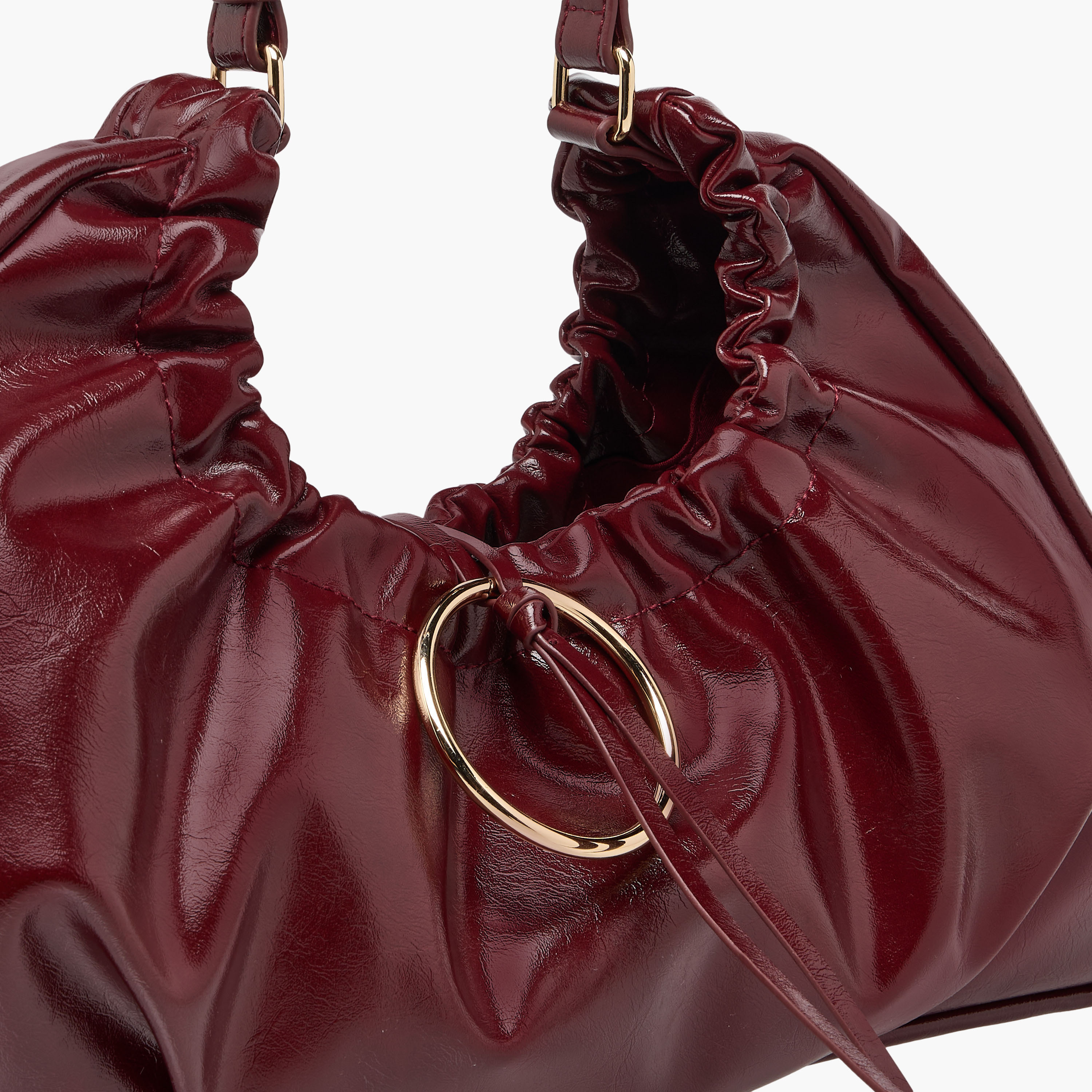 Gatherered Design Hobo Bag with Adjustable Strap-women-bagsandwallets-handbags-image-5