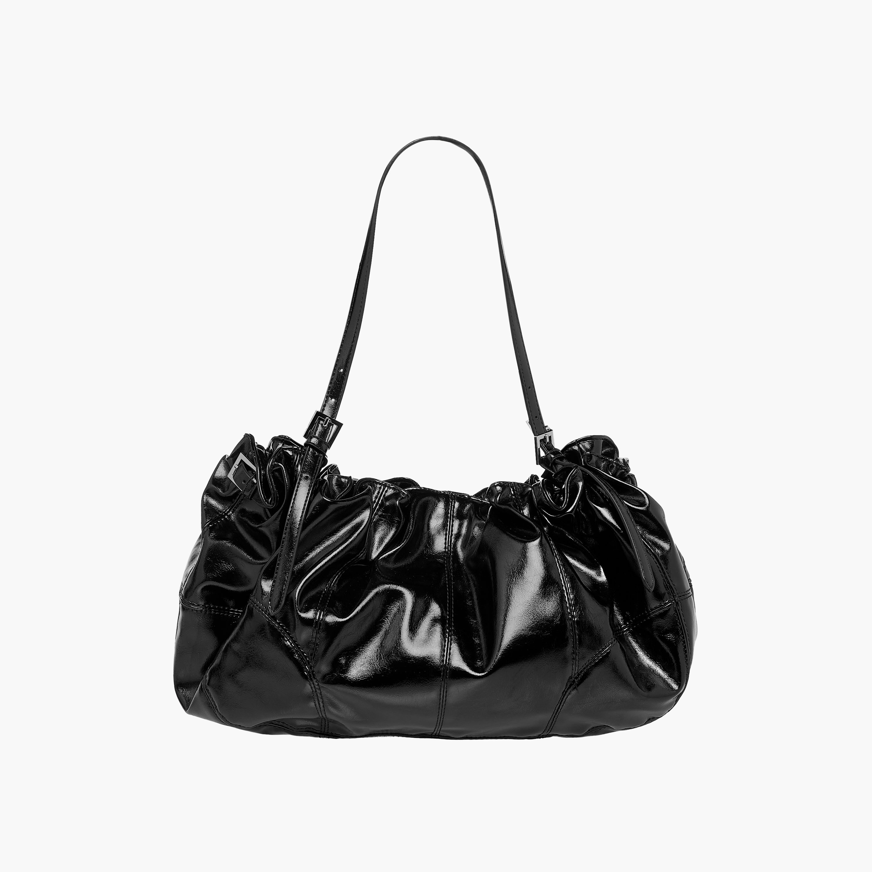 Gathered Shoulder Bag with Handles-women-bagsandwallets-handbags-image-1