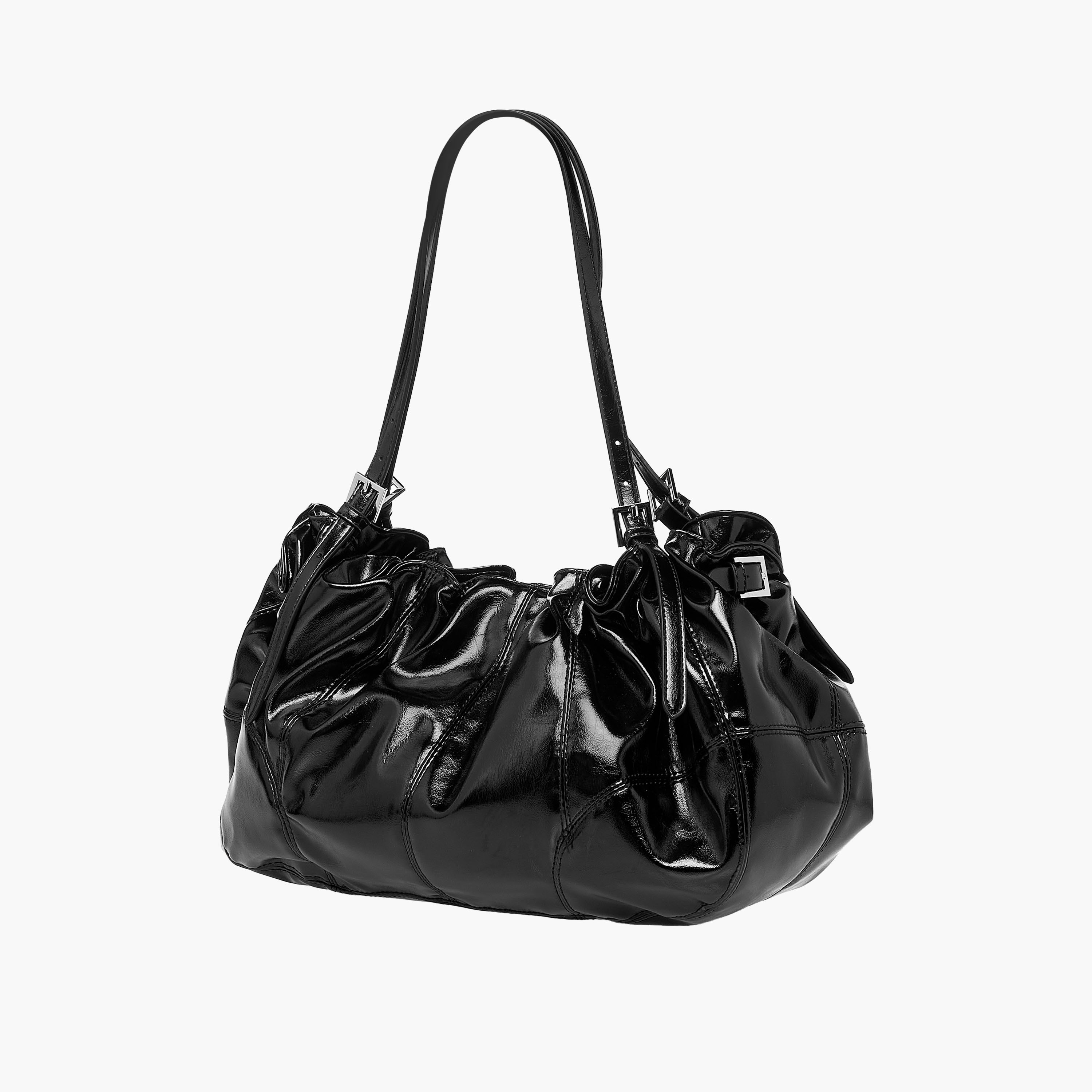Gathered Shoulder Bag with Handles-women-bagsandwallets-handbags-image-3