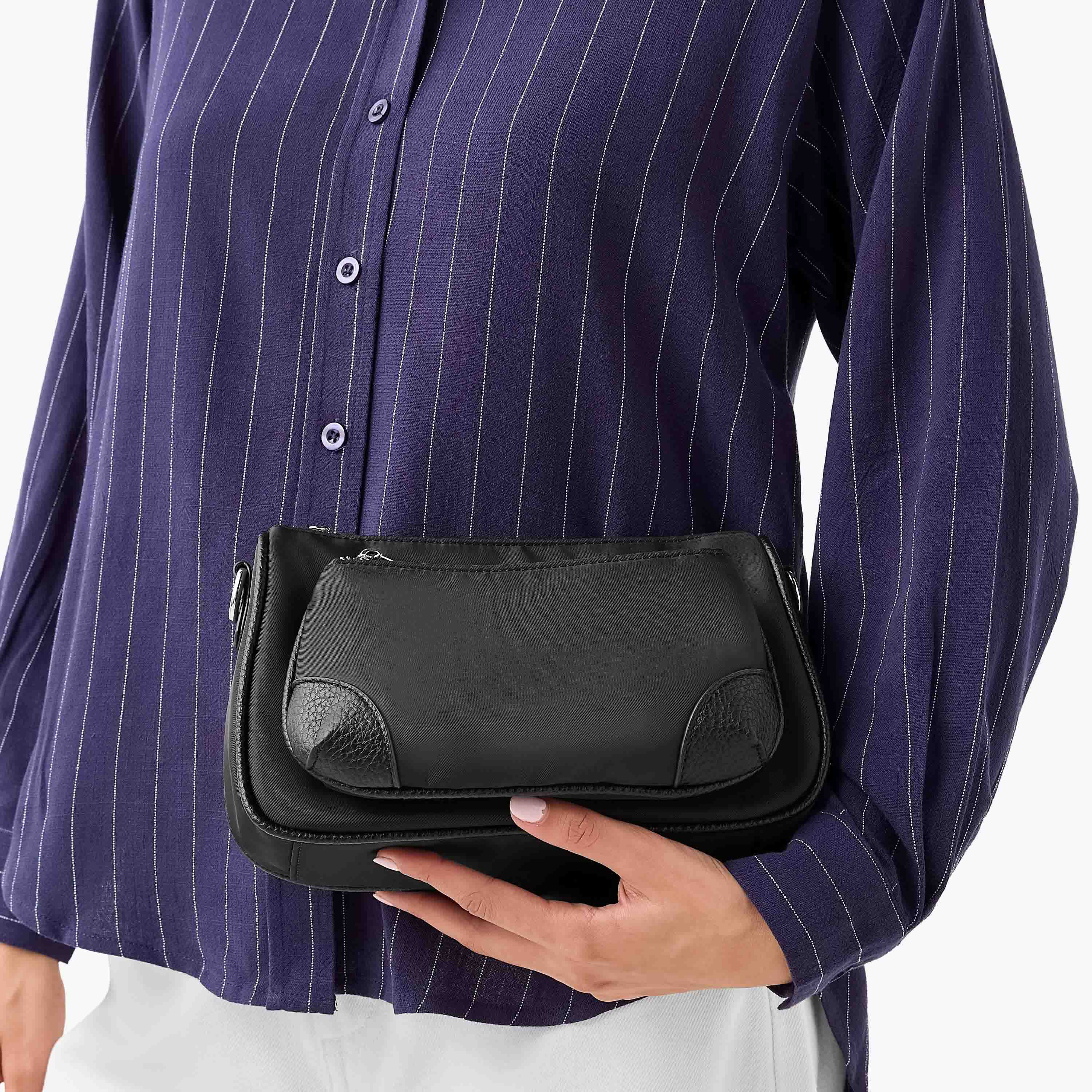 Panelled Crossbody Bag with Adjustable Strap-women-bagsandwallets-handbags-image-2