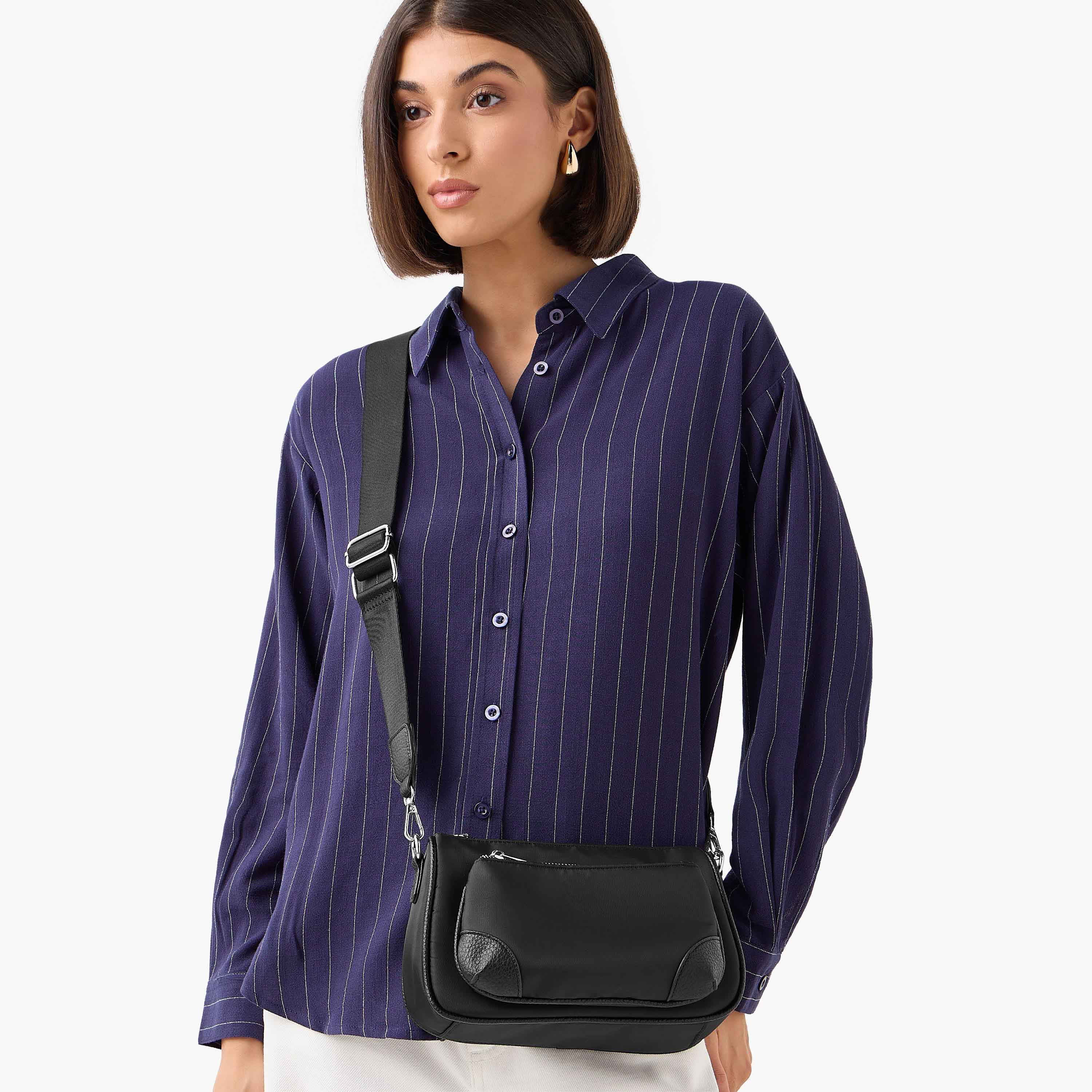 Panelled Crossbody Bag with Adjustable Strap-women-bagsandwallets-handbags-image-8