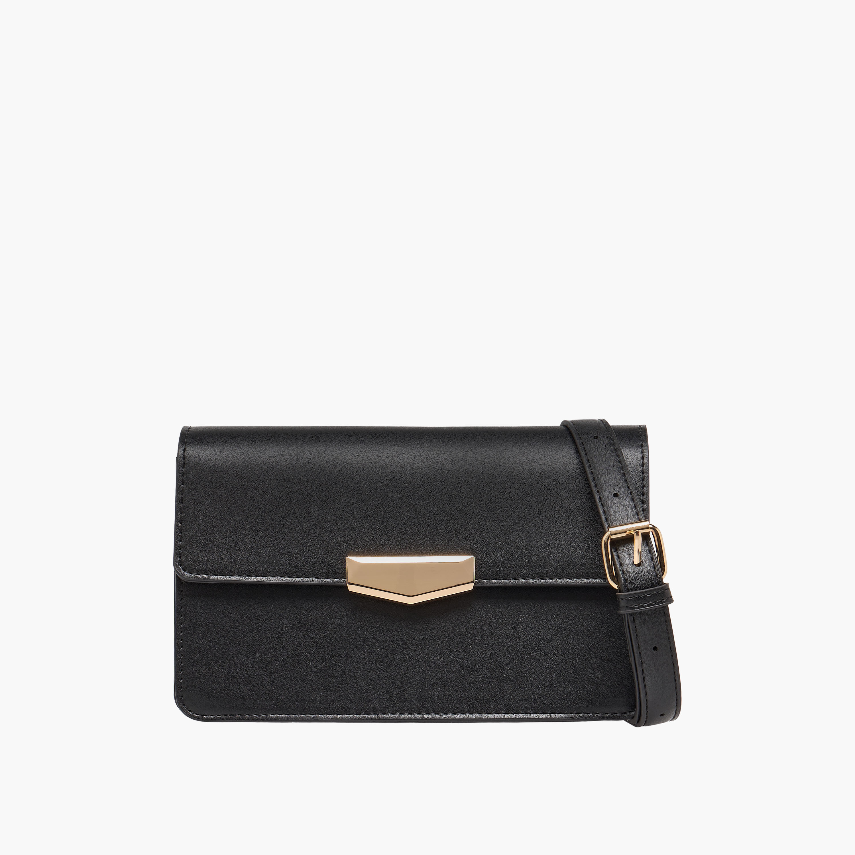 Metal Trim Crossbody Bag with Adjustable Strap-women-bagsandwallets-handbags-image-1