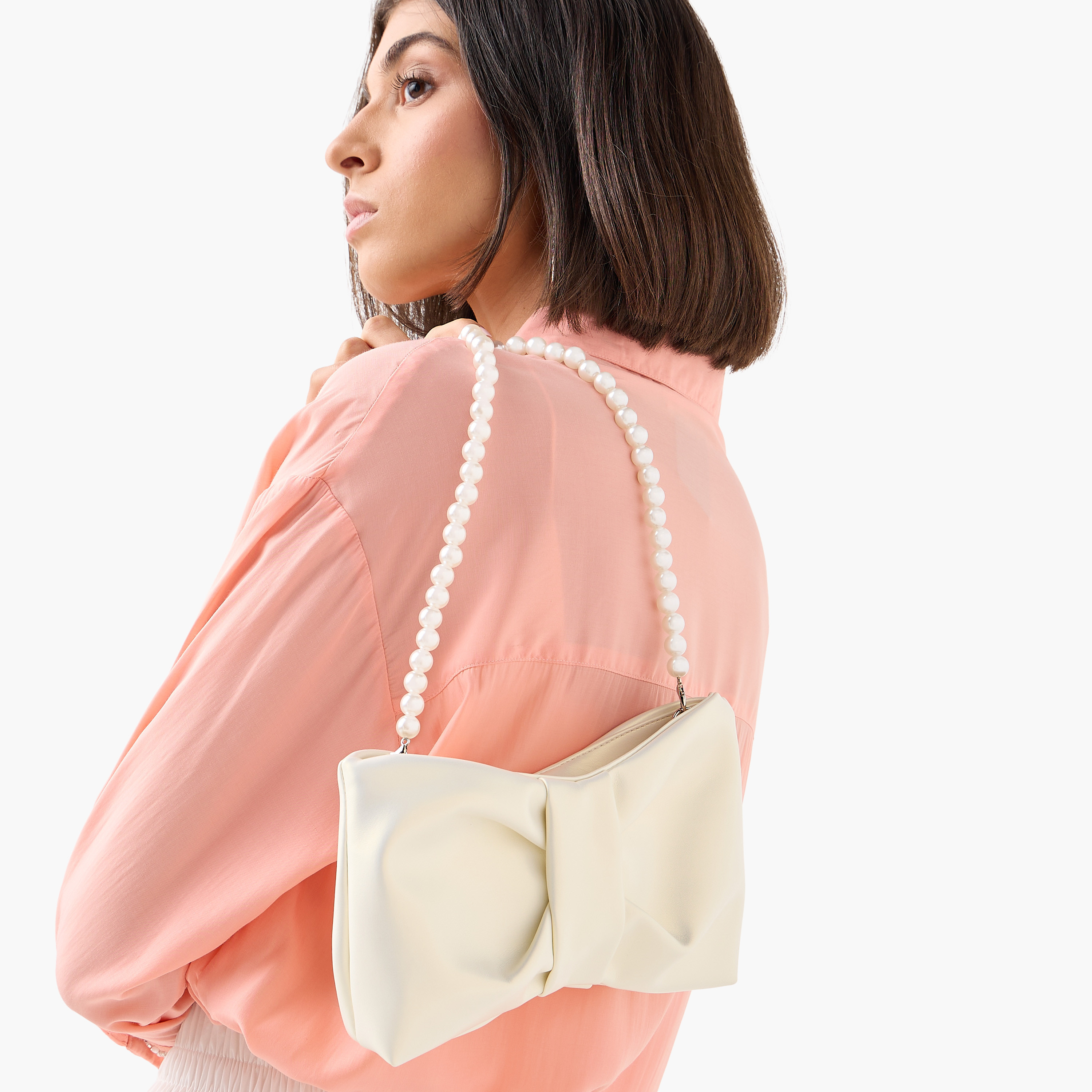 Bow Shaped Crossbody Bag with Pearl Handle-women-bagsandwallets-handbags-image-2