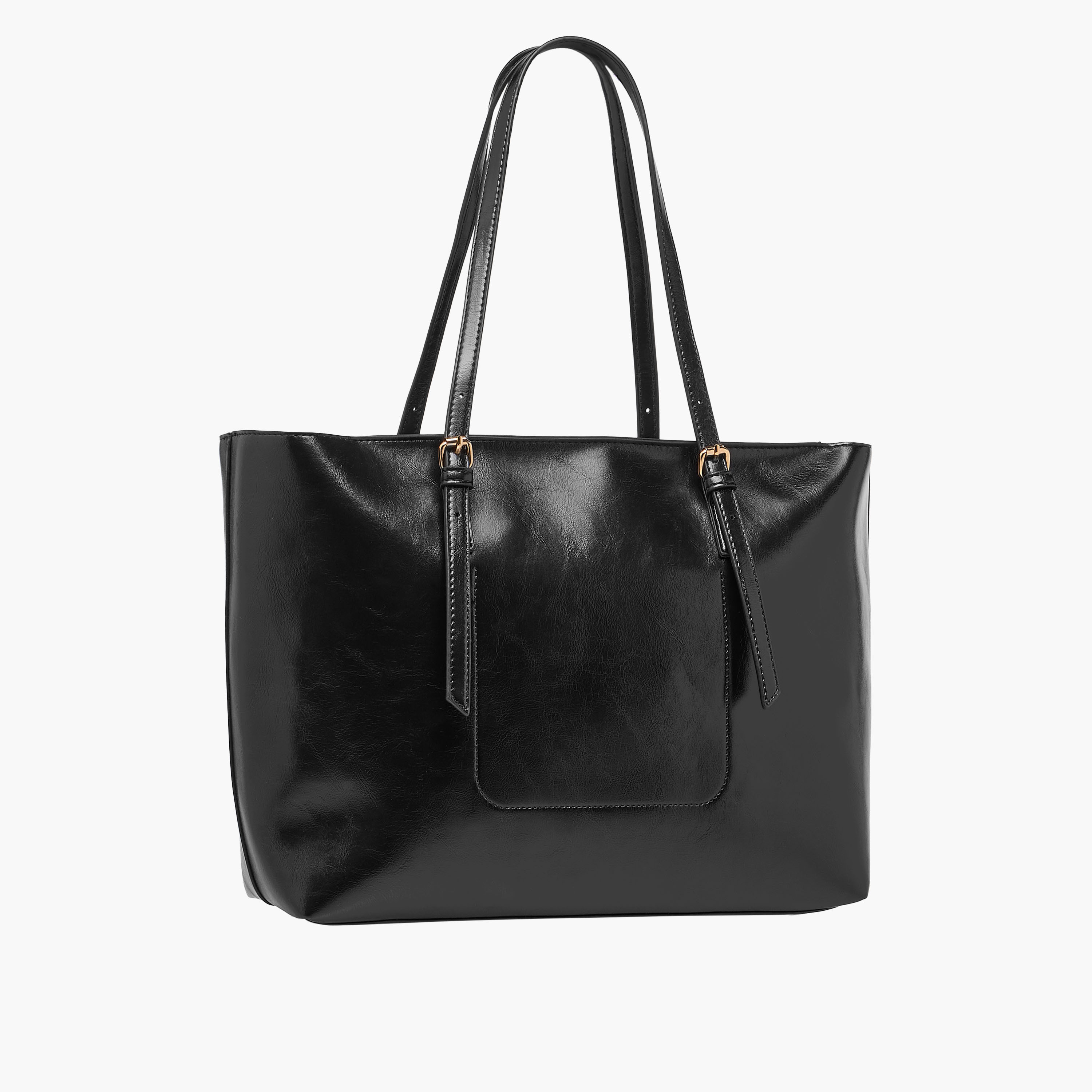 Buckle Detail Tote Bag with Handles-women-bagsandwallets-handbags-image-4