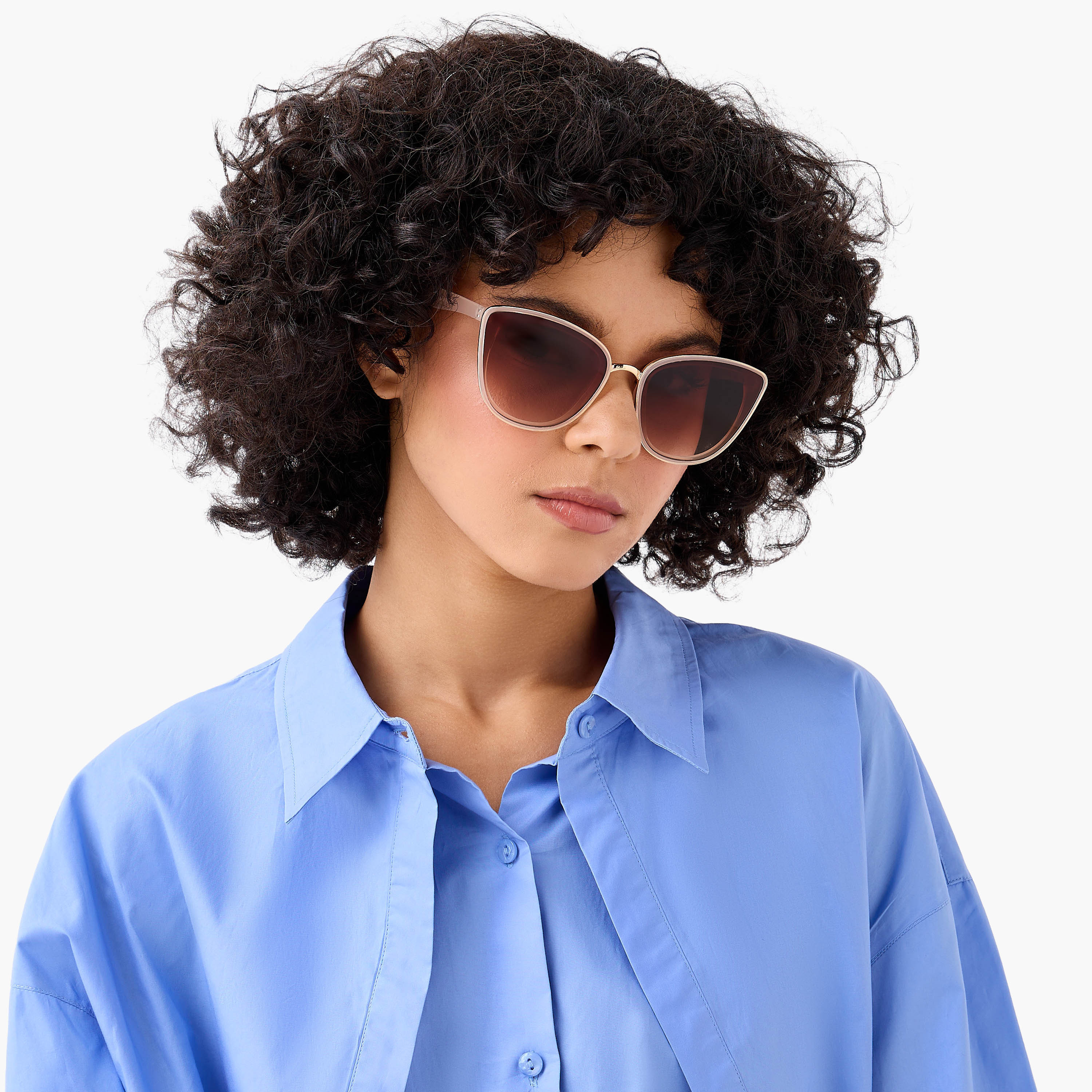Women Sunglasses Cat Eye UV Protection Brown Lens-women-sunglasses-image-2
