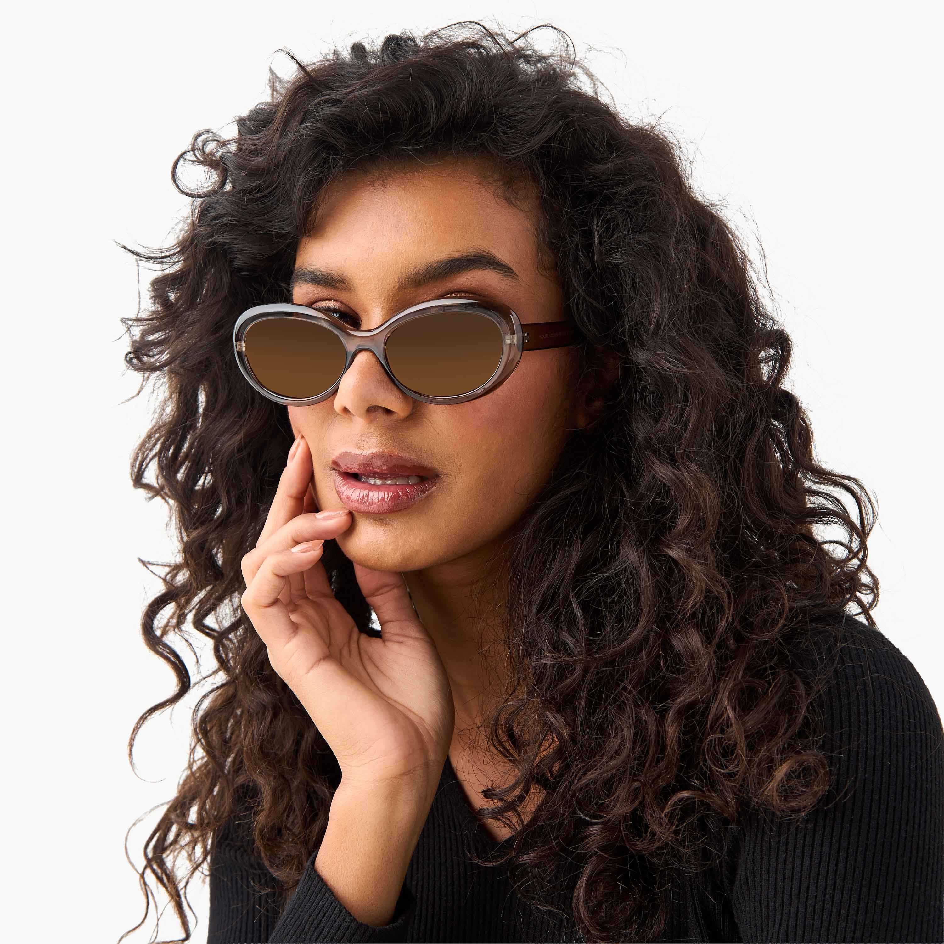 Sunglasses Oval Brown Lens Color-women-sunglasses-image-2