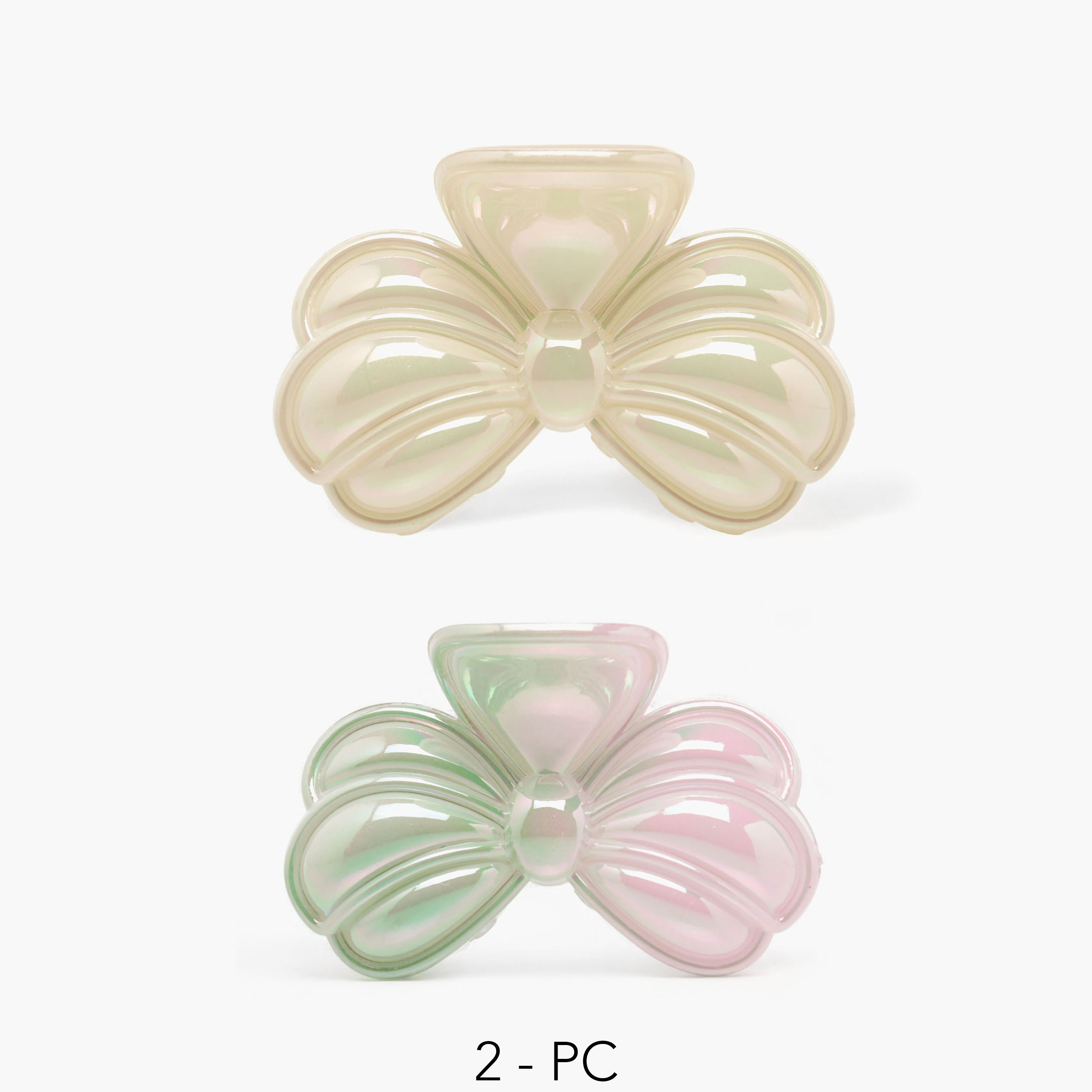 Gloo Pack of 2 Bow Shape Iridescent Hair Clamp-women-hairaccessories-clamps-image-1