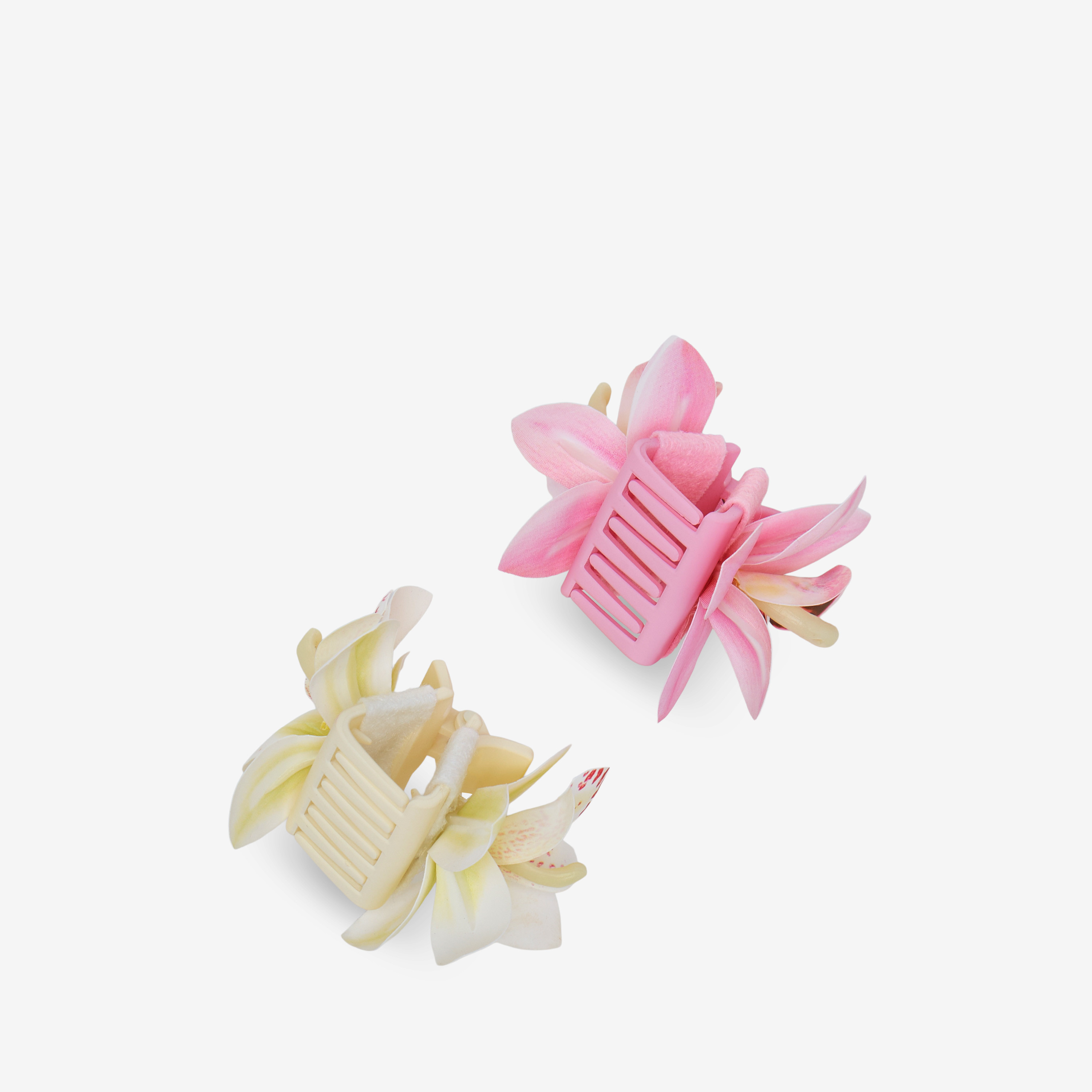 Gloo Pack of 2 Orchid Floral Shape Hair Clamps with Print-women-hairaccessories-clamps-image-4