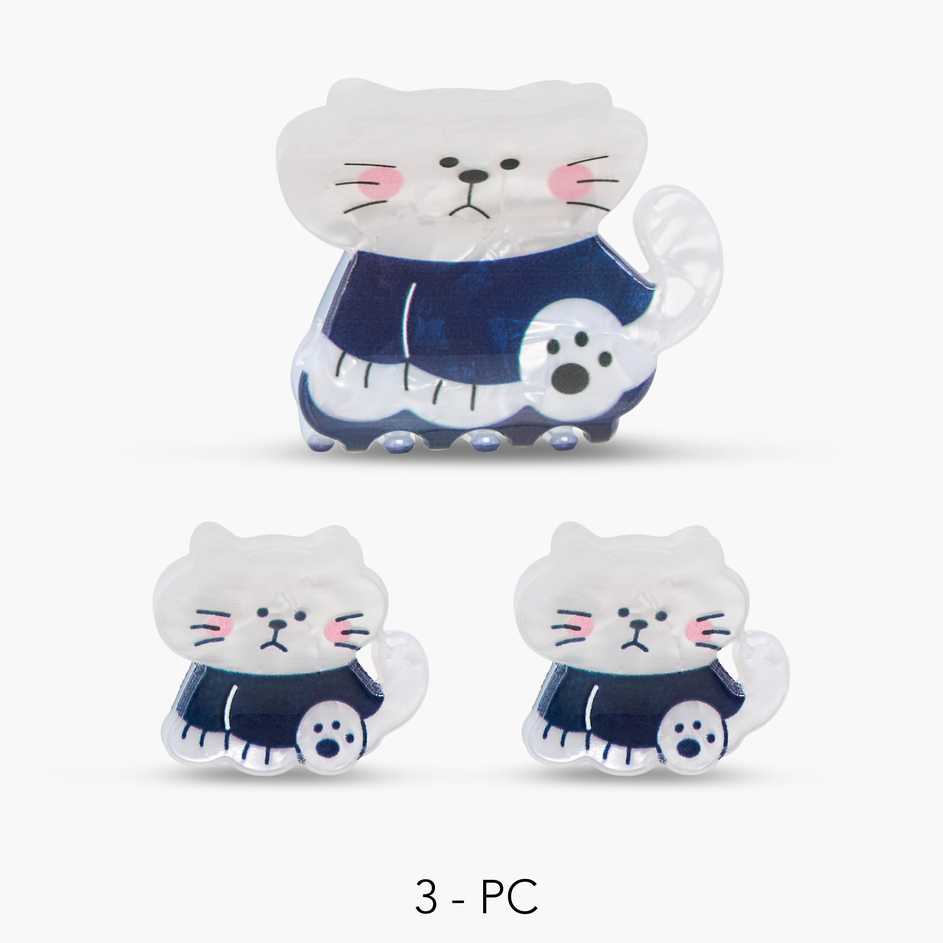 Gloo Pack of 3 Cat Shaped Hair Clamp-women-hairaccessories-clamps-image-1