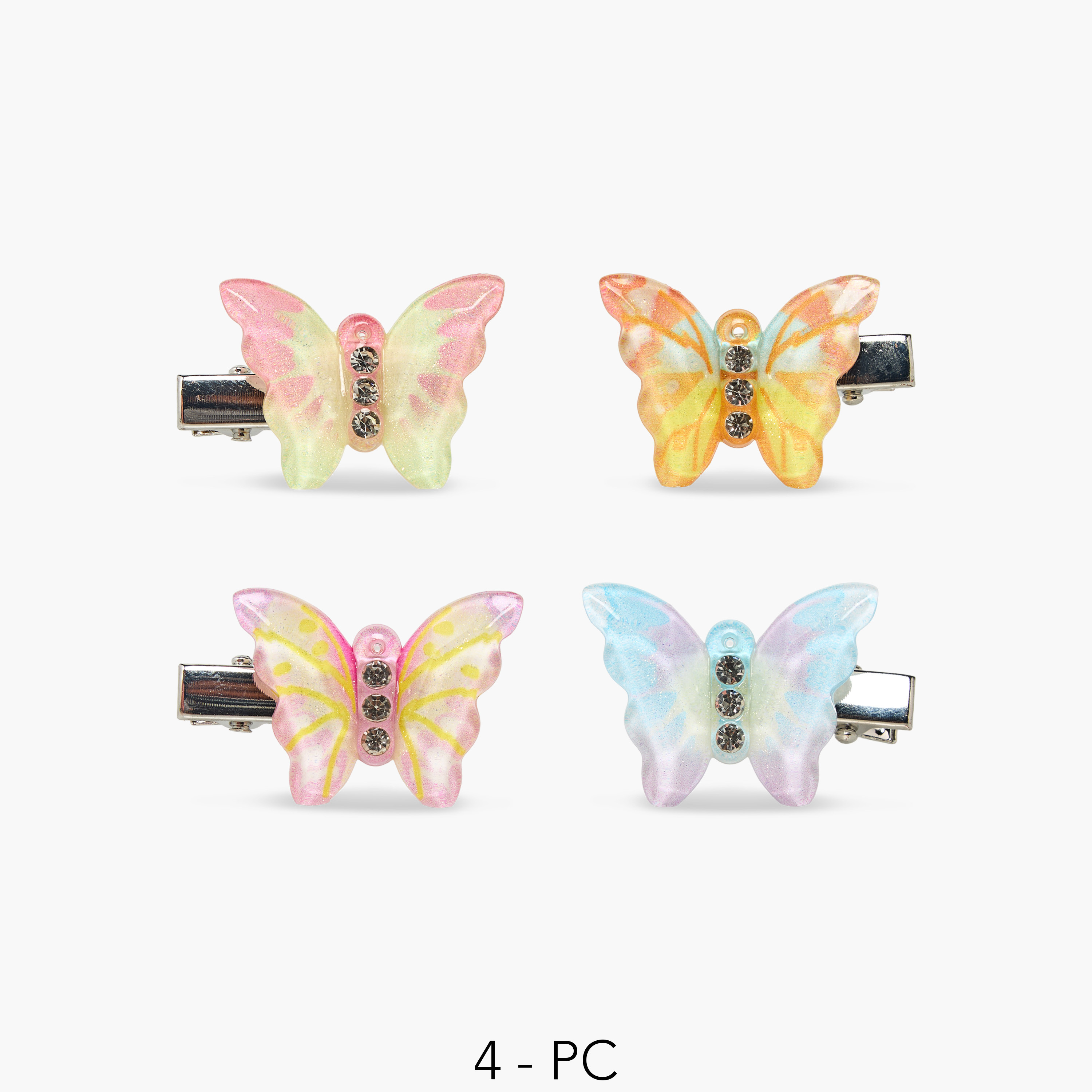Gloo Pack of 4 Butterfly Shaped Hair Clip with Embellished Detail-women-hairaccessories-clips-image-1