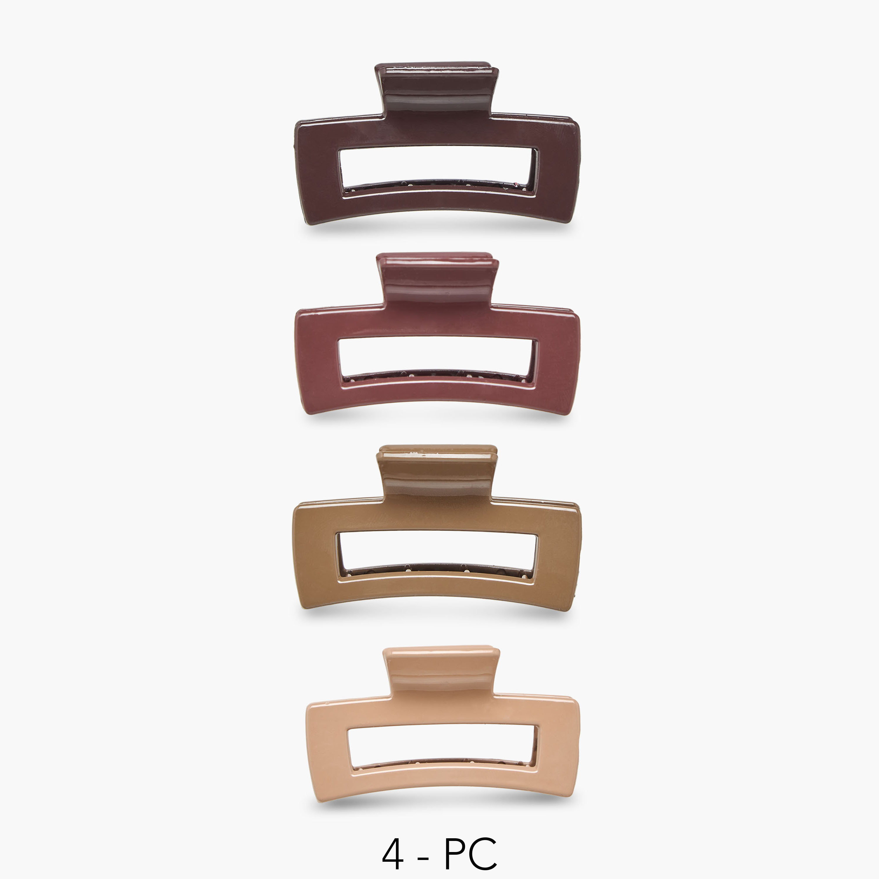 Gloo Pack of 4 Rectangle Shaped Hair Clamp with Cutout Detail-women-hairaccessories-clamps-image-1