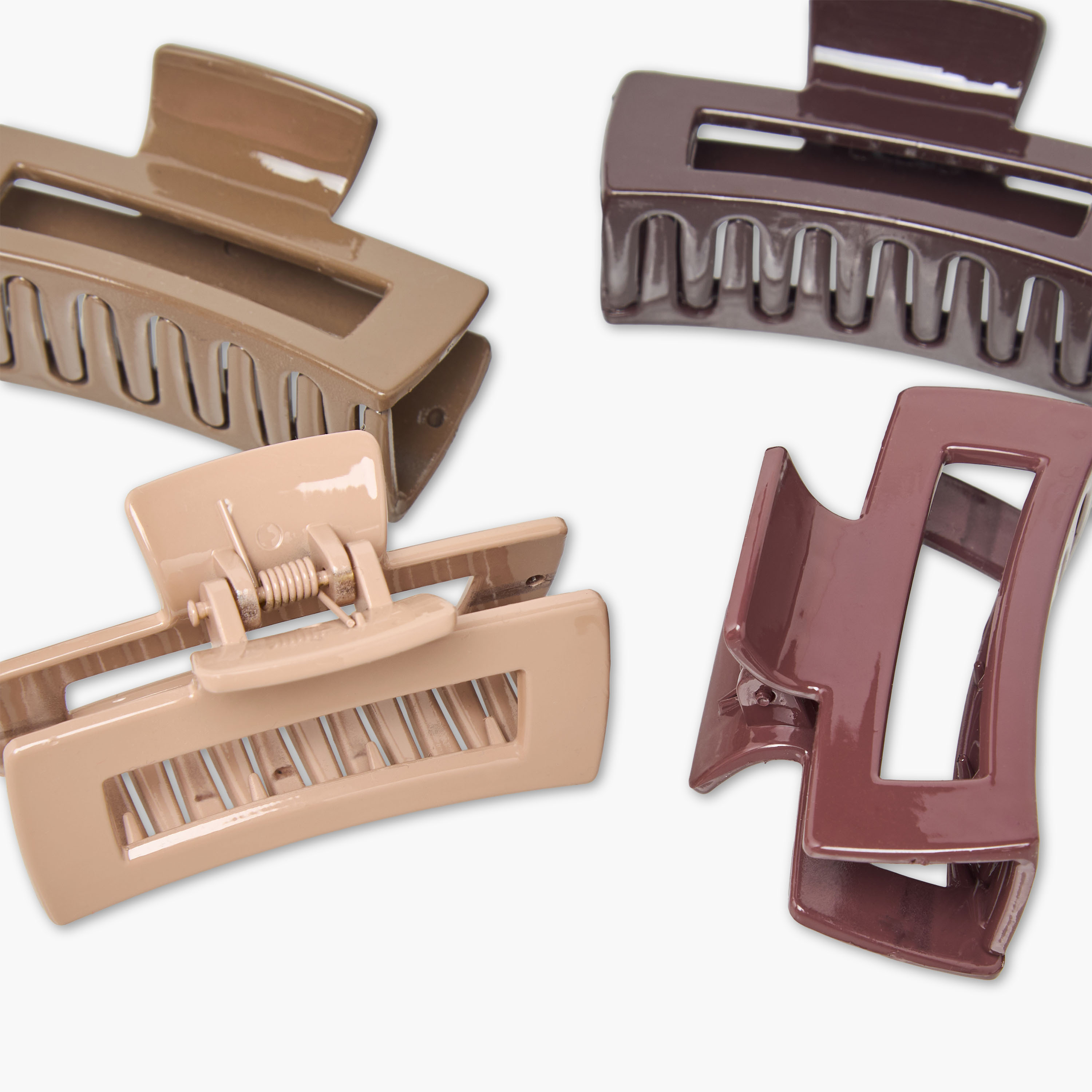 Gloo Pack of 4 Rectangle Shaped Hair Clamp with Cutout Detail-women-hairaccessories-clamps-image-7
