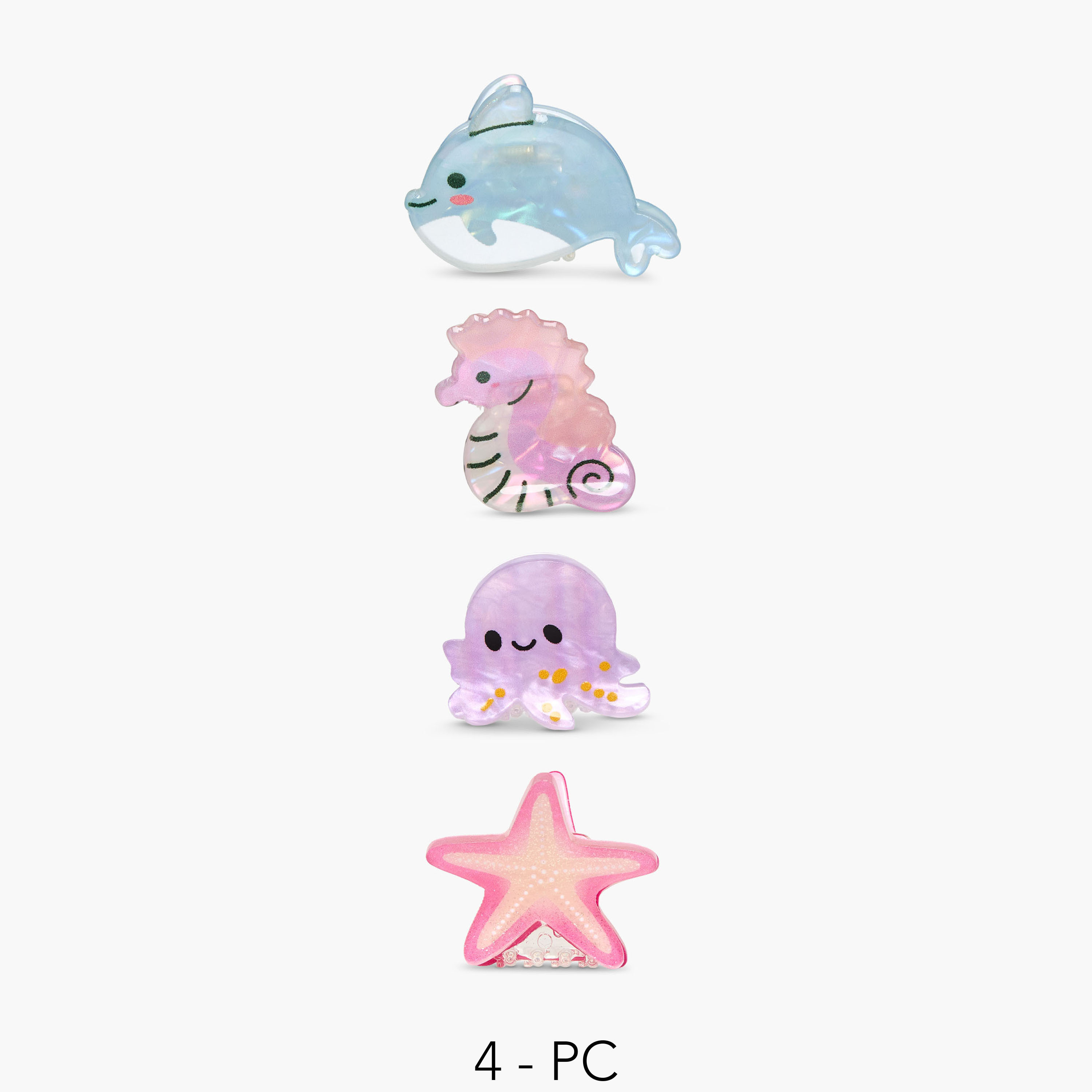 Gloo Pack of 4 Sea Animal Shaped Hair Clamp-women-hairaccessories-clamps-image-1