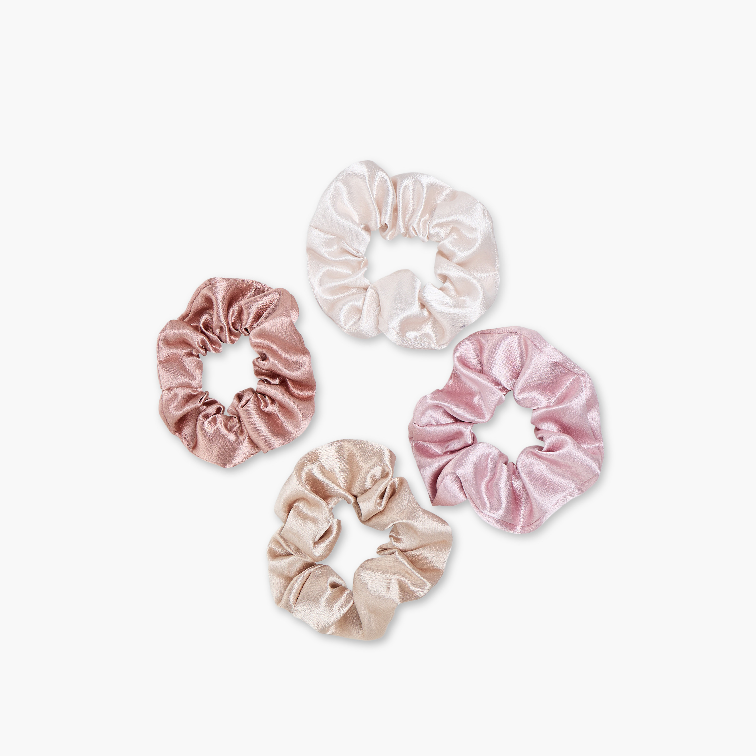 Gloo Pack of 4 Satin Hair Scrunchie-women-hairaccessories-scrunchies-image-3