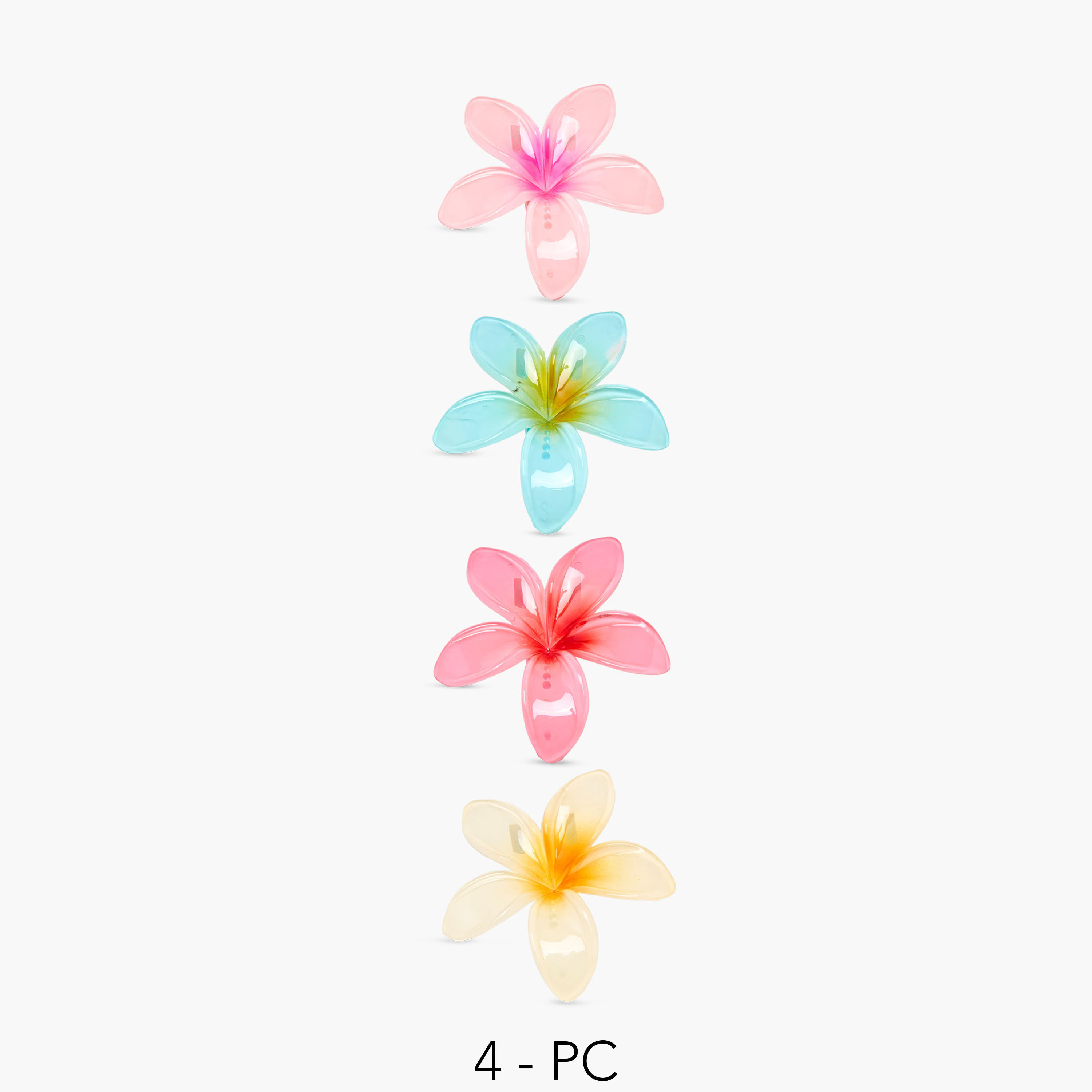 Gloo Pack of 4 Tropical Flower Shaped Hair Clamps-women-hairaccessories-clamps-image-1