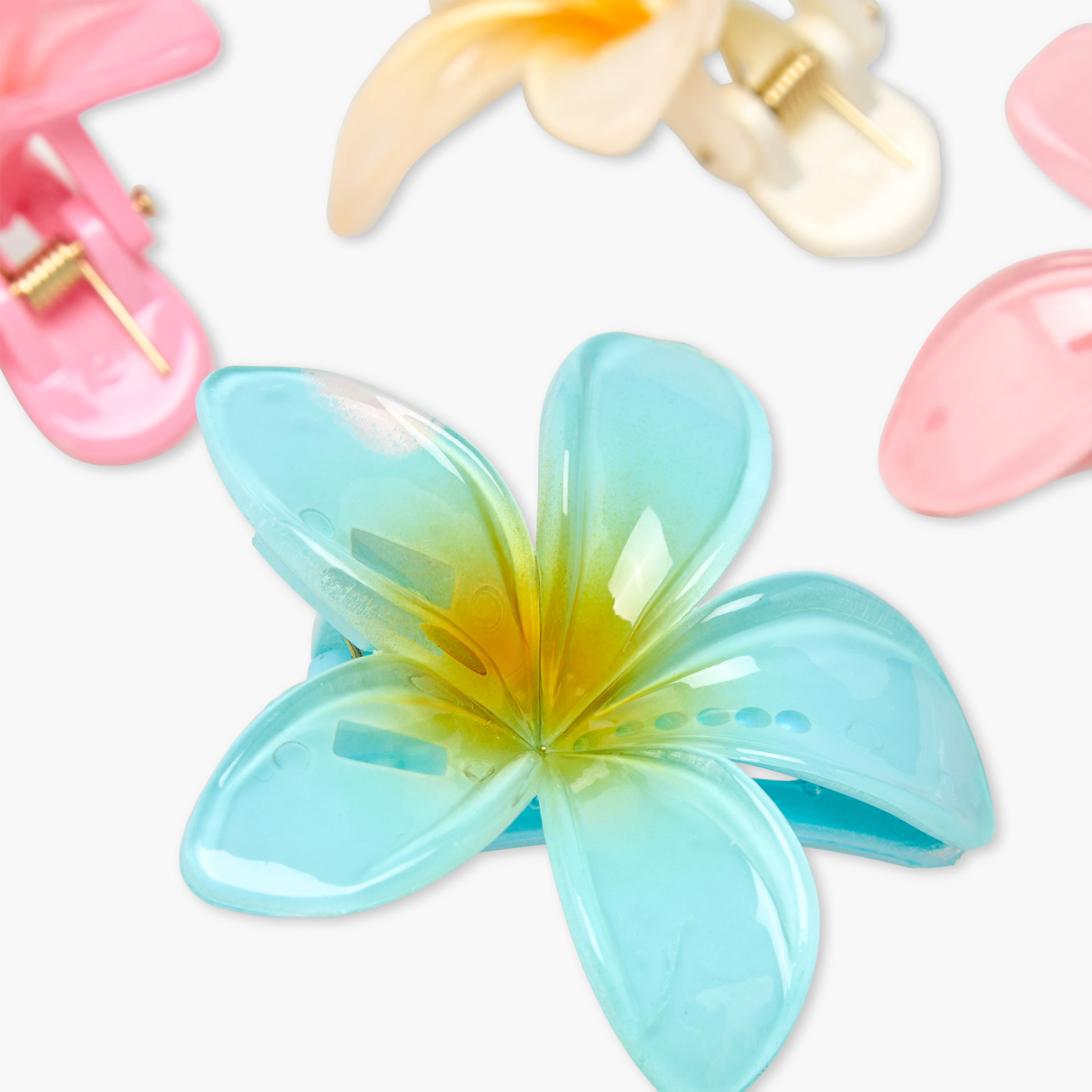 Gloo Pack of 4 Tropical Flower Shaped Hair Clamps-women-hairaccessories-clamps-image-7