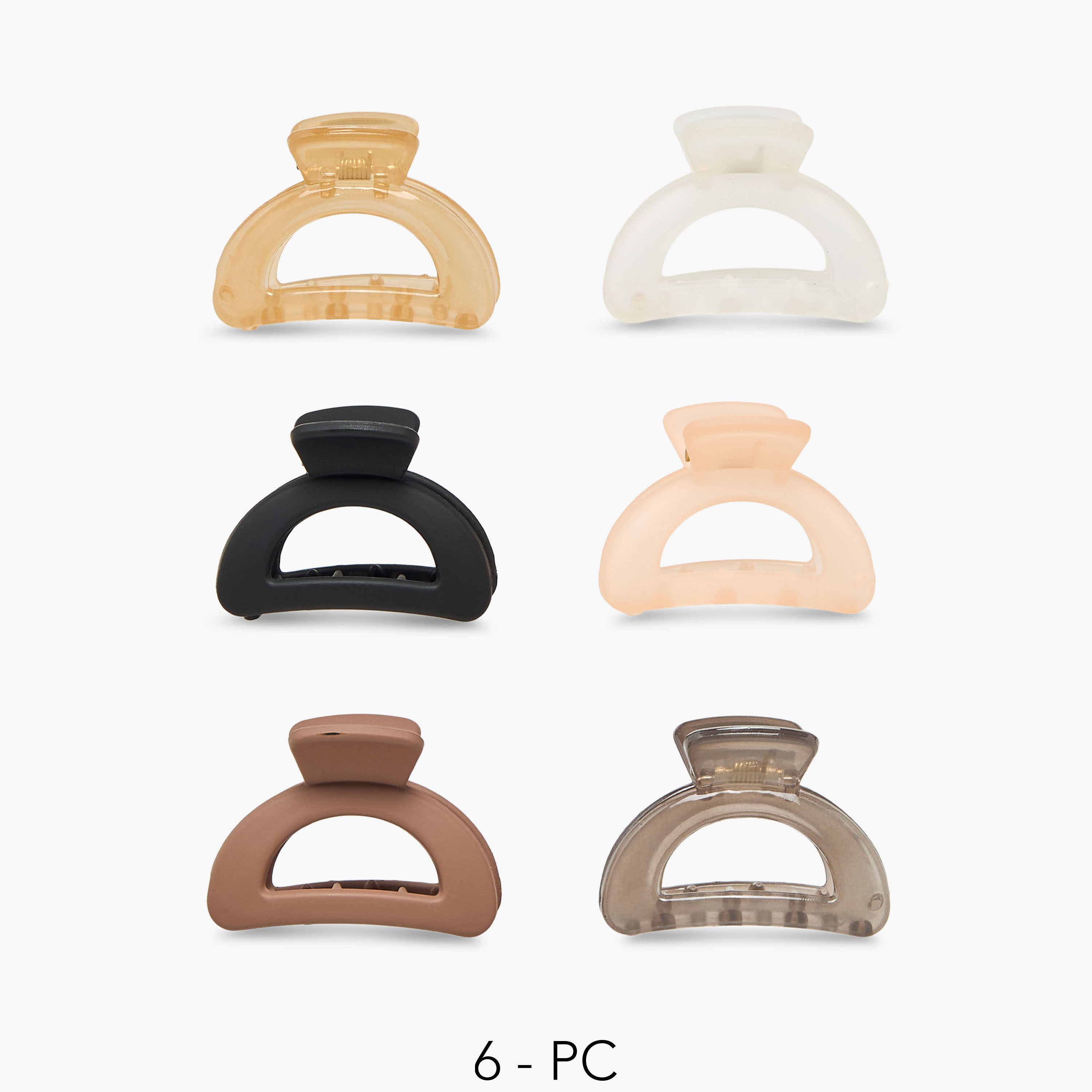 Gloo Pack of 6 Curved Shape Hair Clamps-women-hairaccessories-clamps-image-1