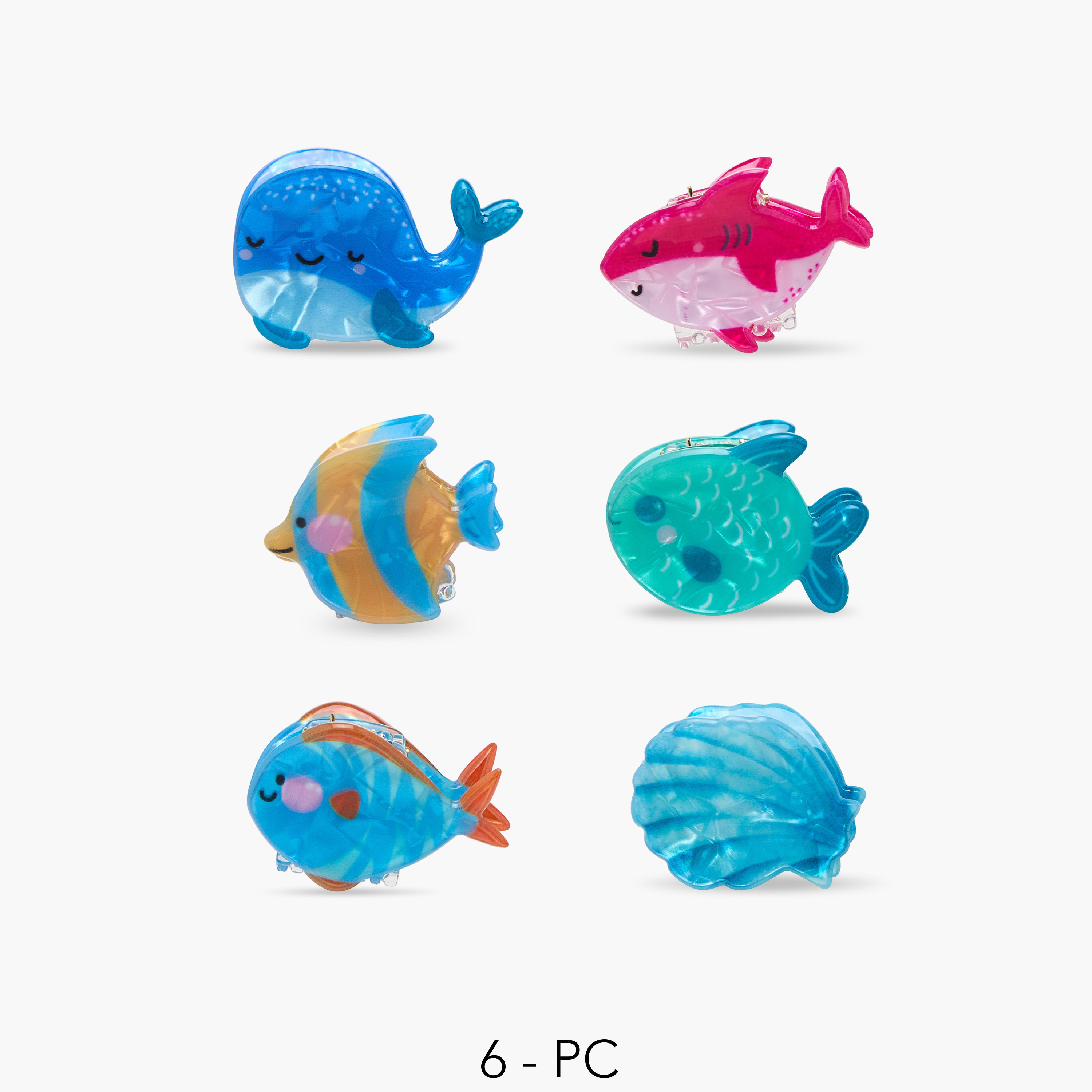 Gloo Pack of 6 Fish Shaped Hair Clamp-women-hairaccessories-clamps-image-1
