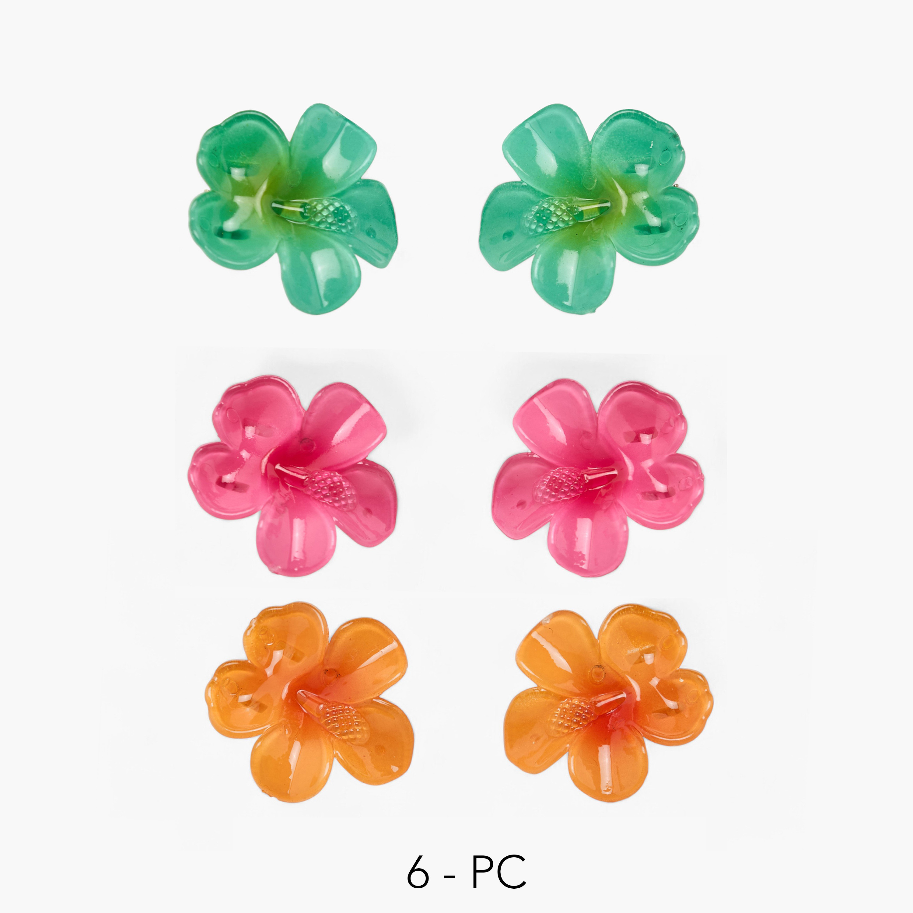 Gloo Pack of 6 Hibiscus Shape Hair Clips-women-hairaccessories-clips-image-1