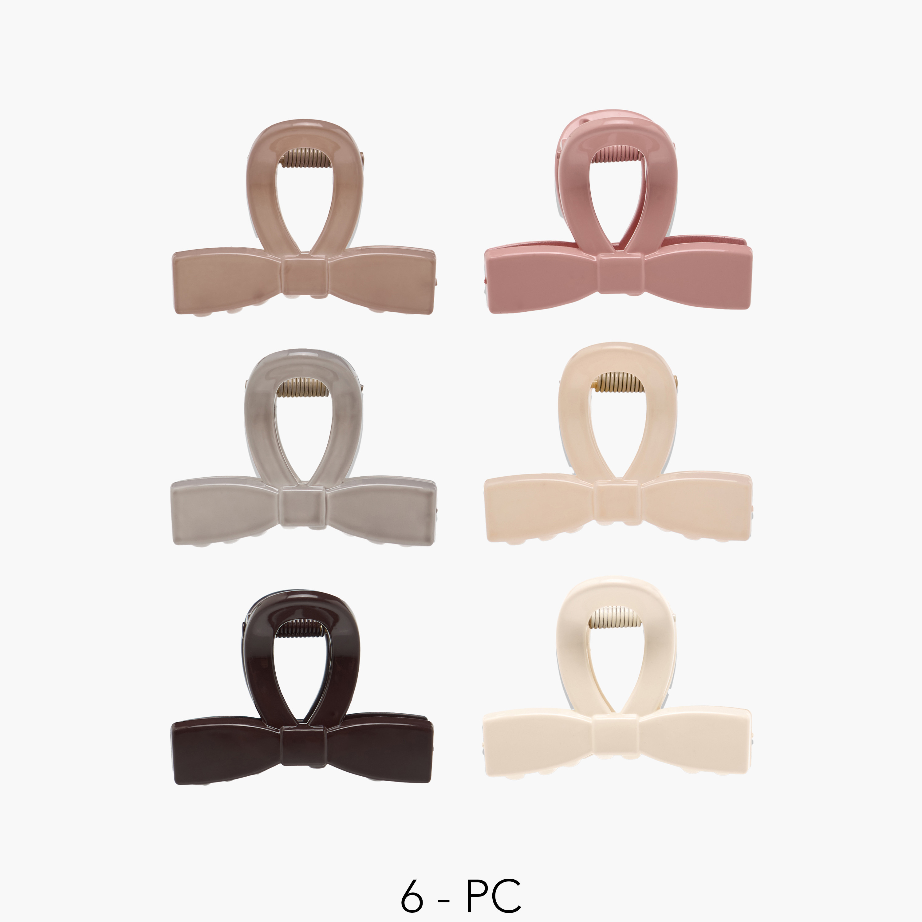Gloo Pack of 6 Bow Shaped Hair Clamps-women-hairaccessories-clamps-image-1