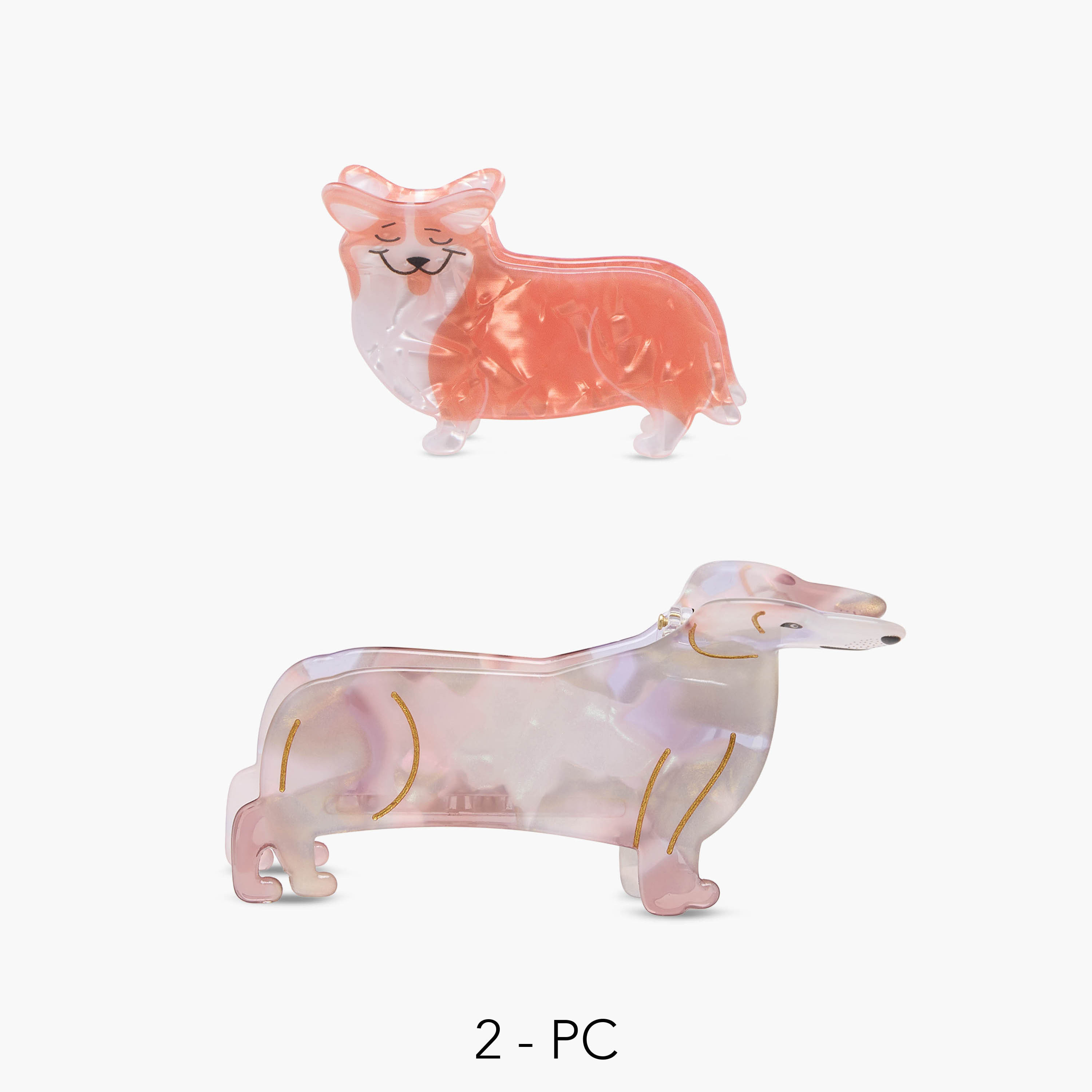 Pack of 2 Dog Shaped Hair Clamp-women-hairaccessories-clamps-image-1