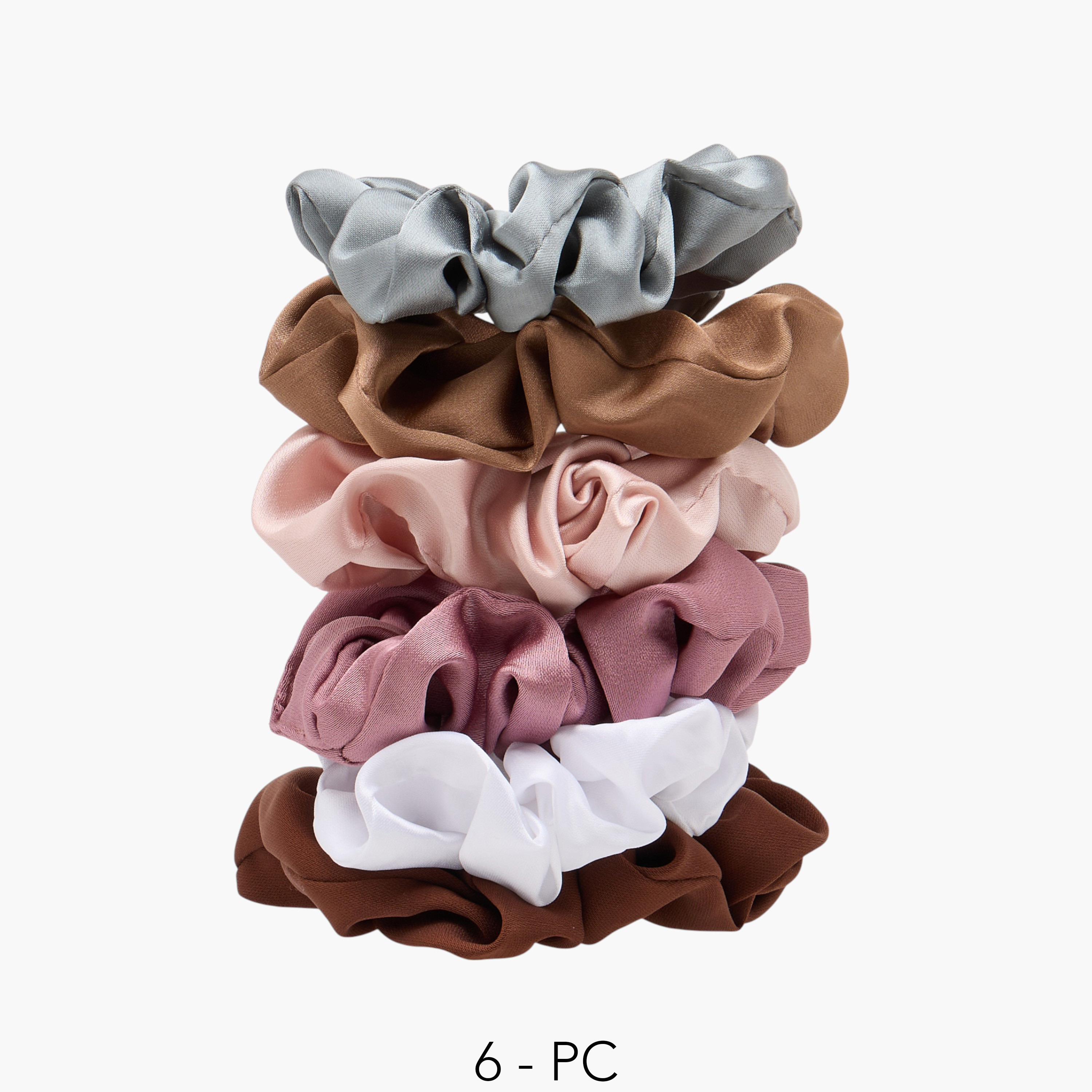 Pack of 6 Satin Hair Scrunchie-women-hairaccessories-scrunchies-image-1