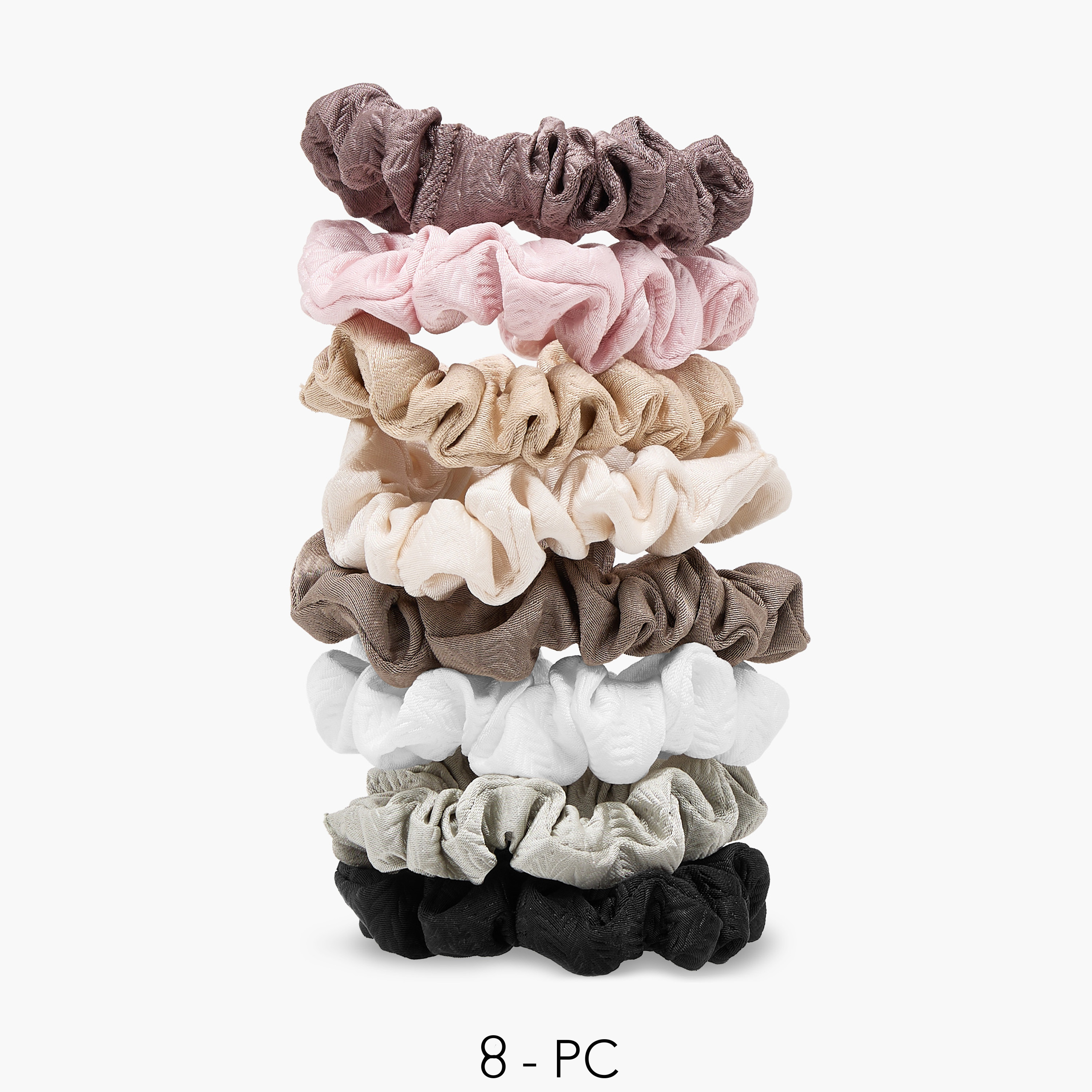 Pack of 8 Textured Hair Scrunchie-women-hairaccessories-scrunchies-image-1