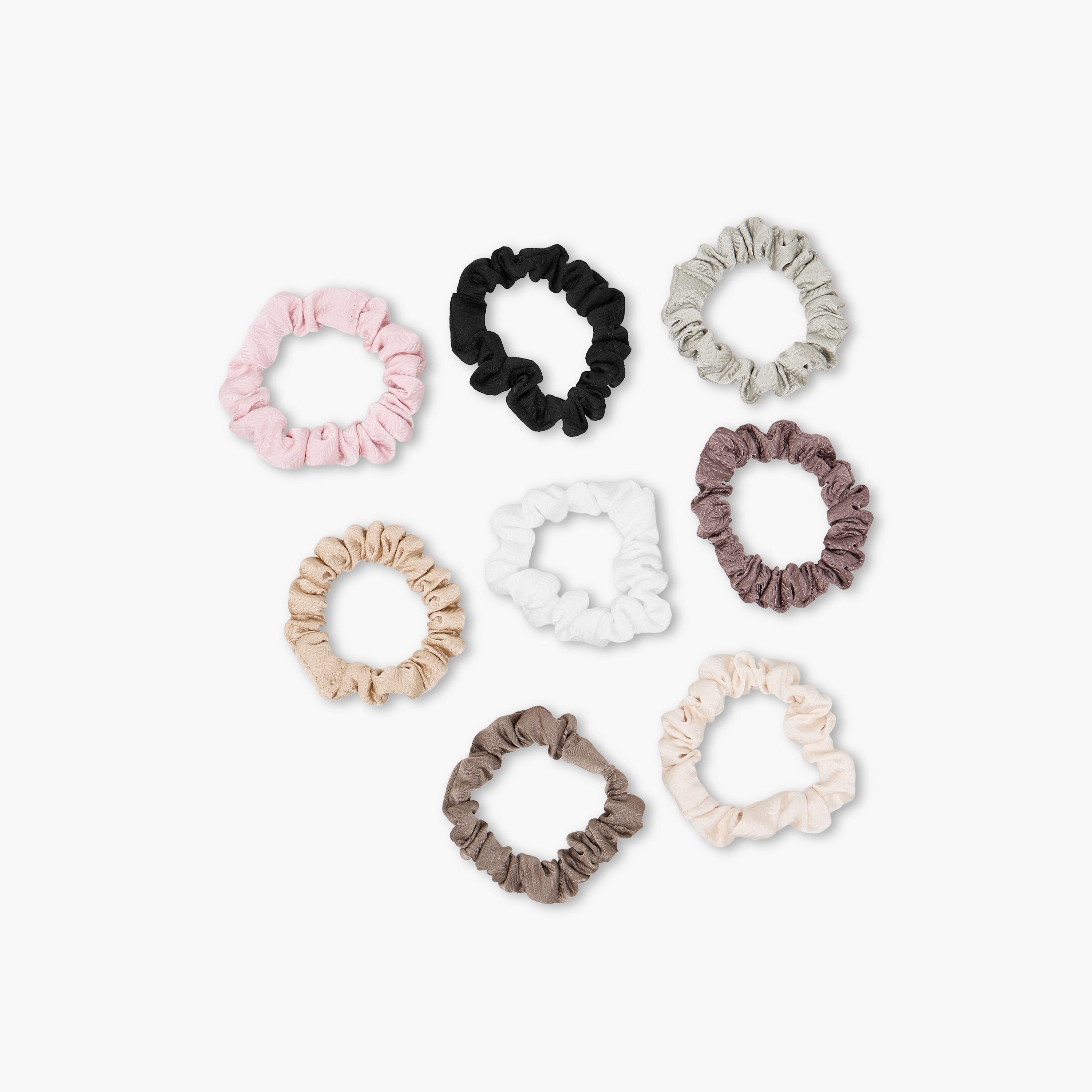 Pack of 8 Textured Hair Scrunchie-women-hairaccessories-scrunchies-image-3