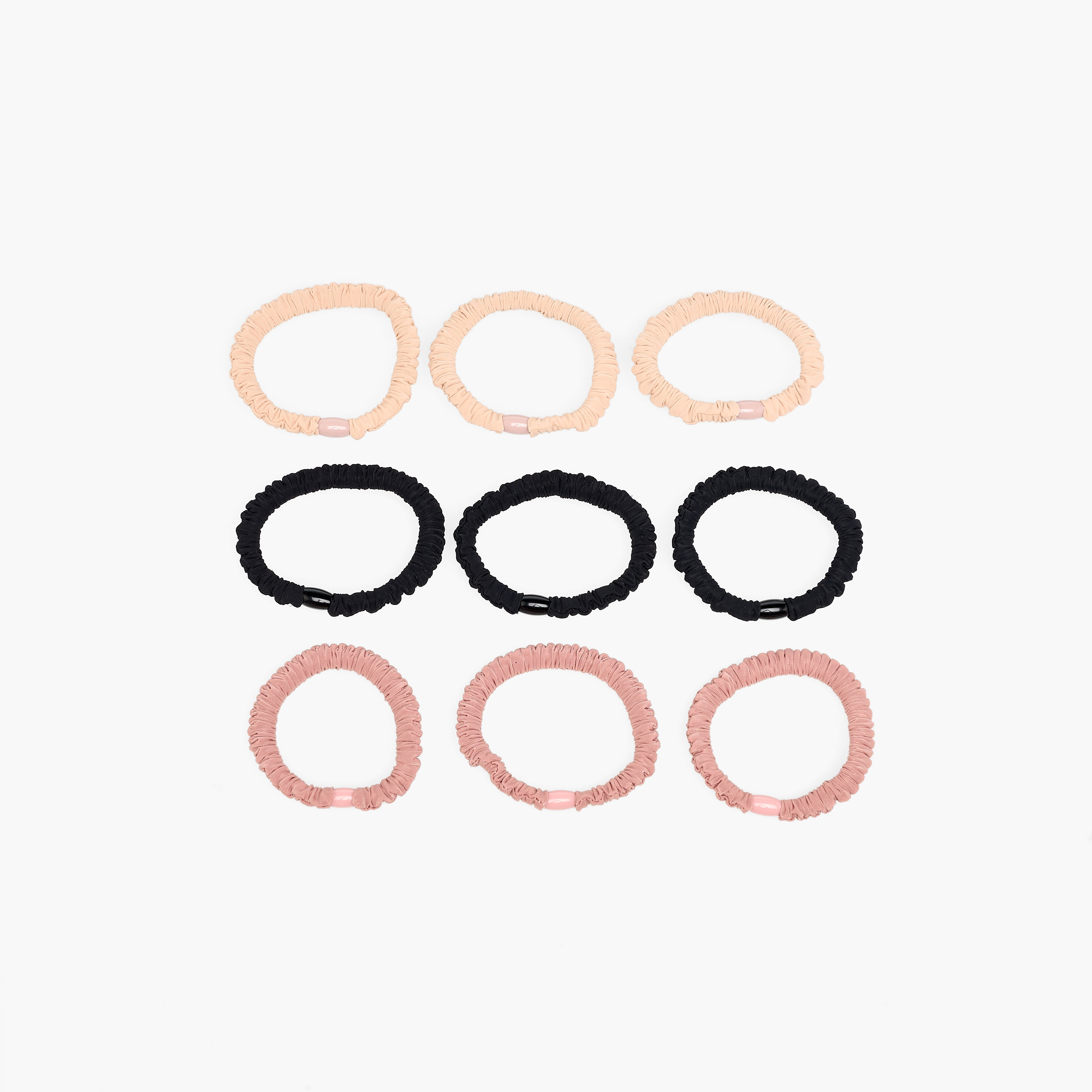 Pack of 9 - Elasticated Hair Tie-women-hairaccessories-bands-image-4