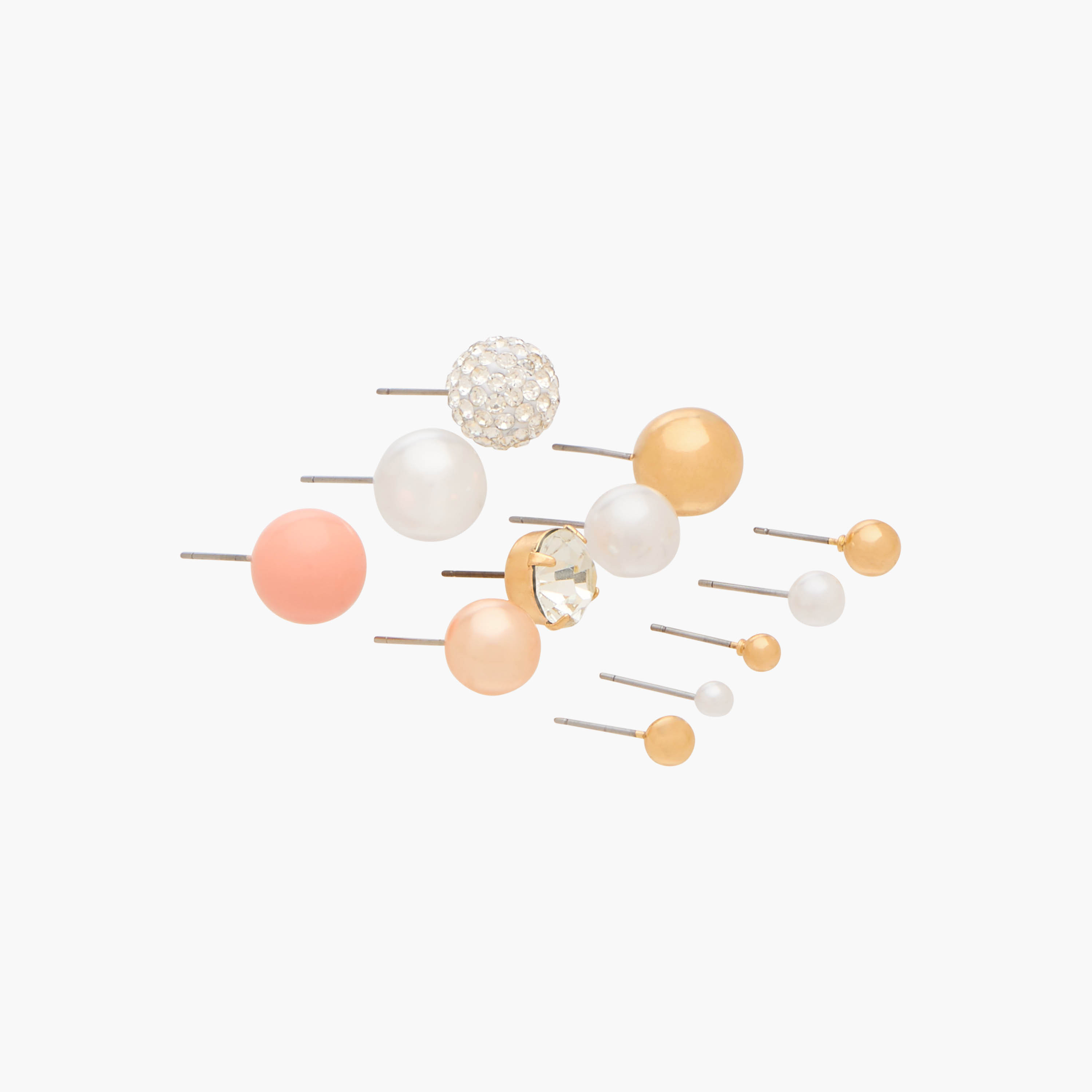 Gloo Pack of 12 Metal Stud Earrings with Pushback Closure-women-watchesandjewellery-jewellery-earrings-image-2