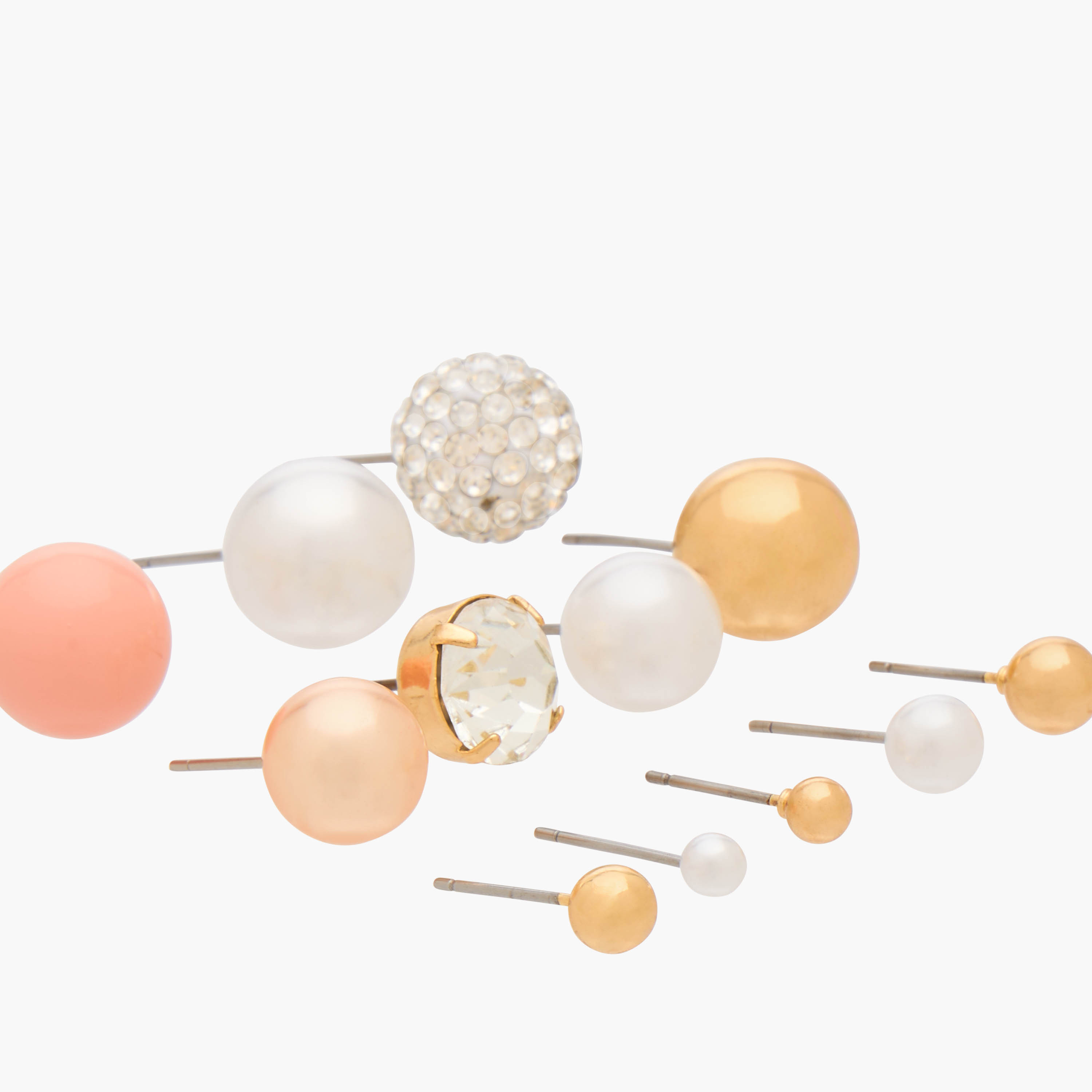 Gloo Pack of 12 Metal Stud Earrings with Pushback Closure-women-watchesandjewellery-jewellery-earrings-image-3