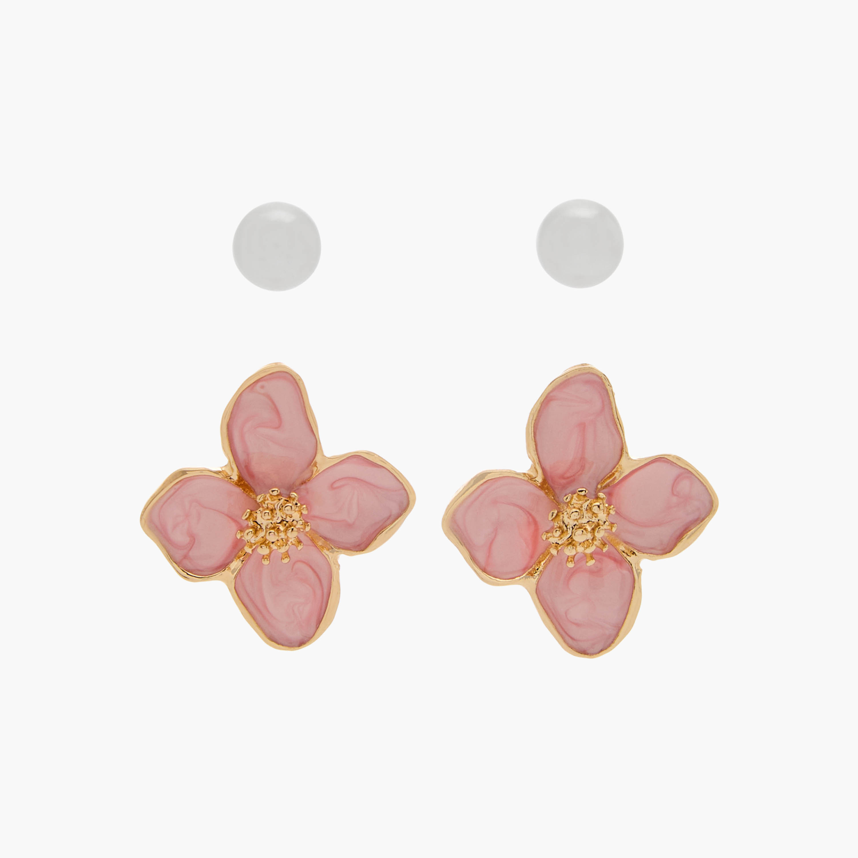 Gloo Pack of 2 Metallic Stud Earrings with Pushback Closure-women-watchesandjewellery-jewellery-earrings-image-1