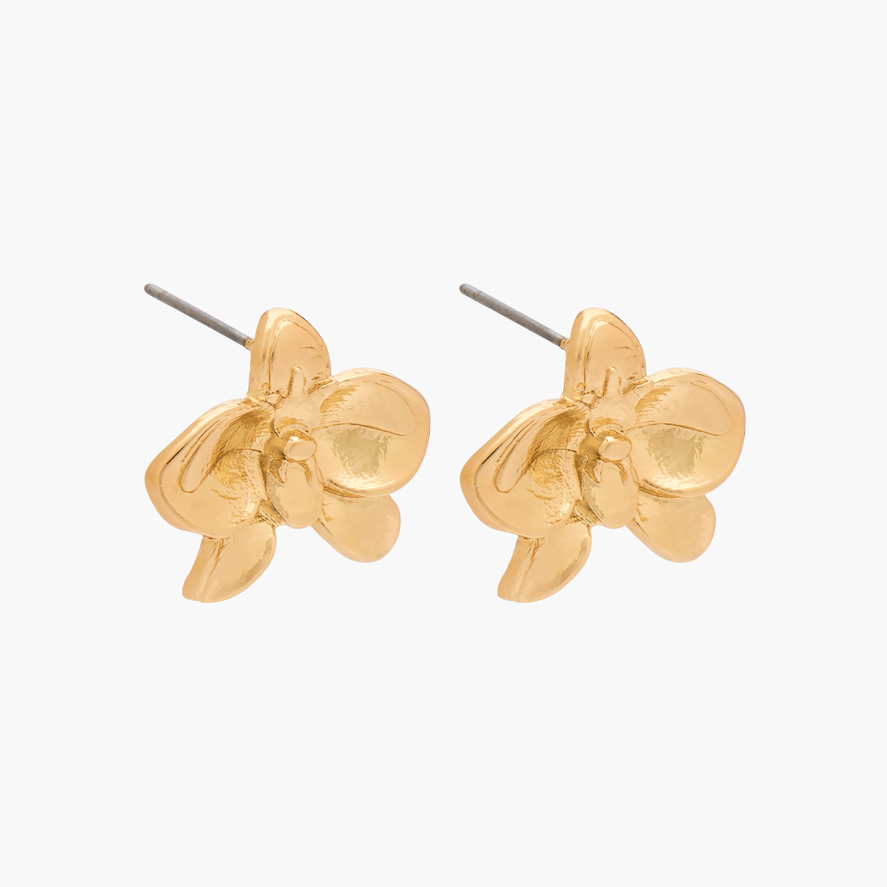Gloo Pack of 3 Metallic Floral Stud Earrings with Pushback Closure-women-watchesandjewellery-jewellery-earrings-image-4