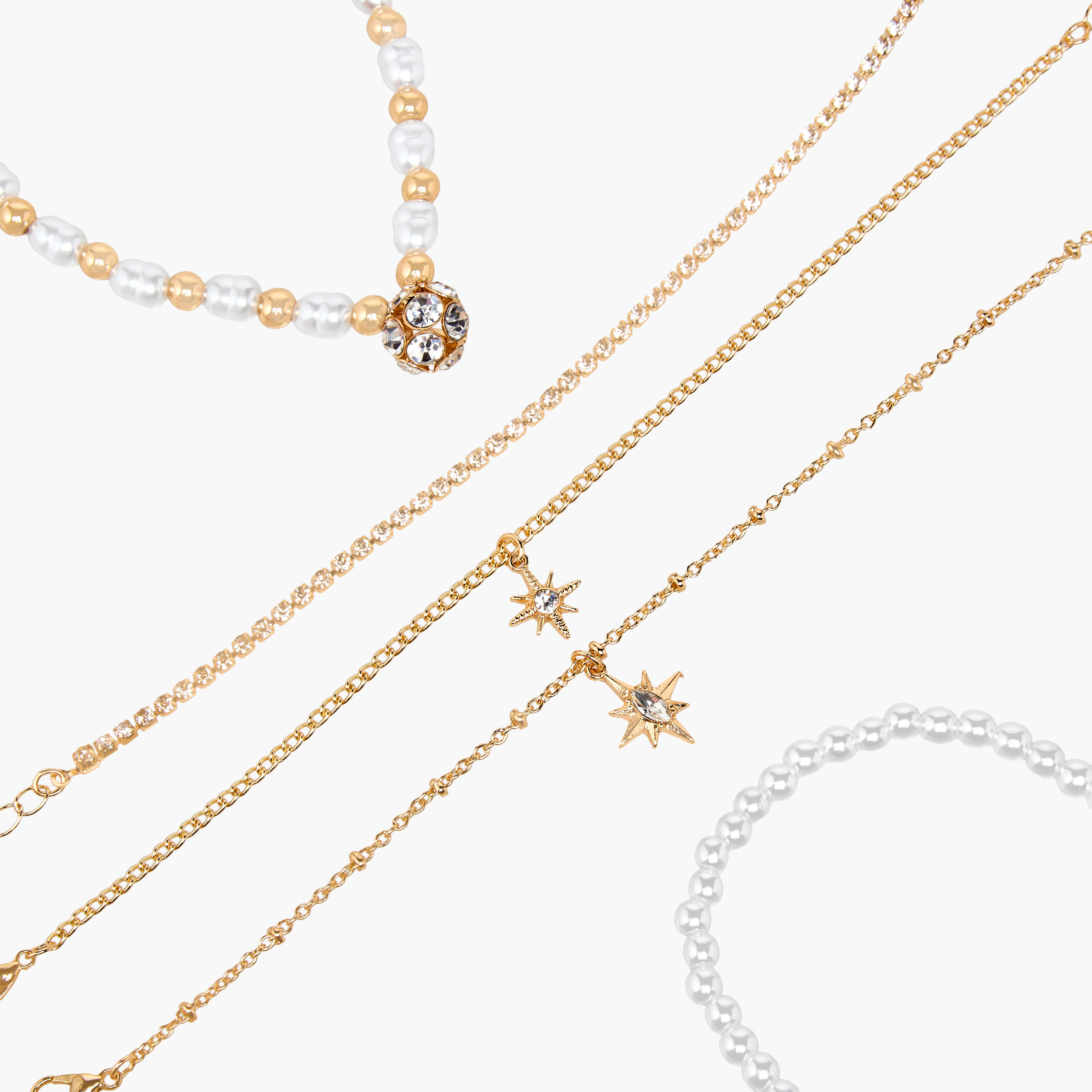طقم أساور ميتاليك 5 قطع مزينة من جلو-women-watchesandjewellery-jewellery-banglesandbracelets-image-13