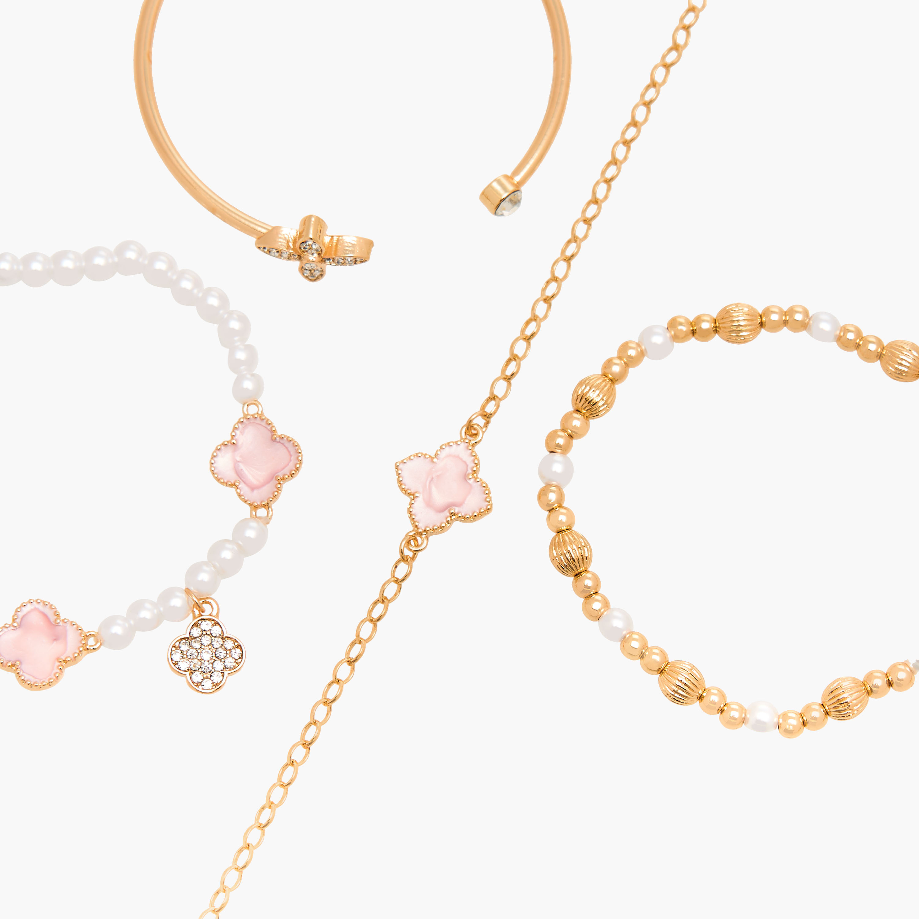 أساور ميتاليك مزينة من جلو - عبوة 4 قطع-women-watchesandjewellery-jewellery-banglesandbracelets-image-10