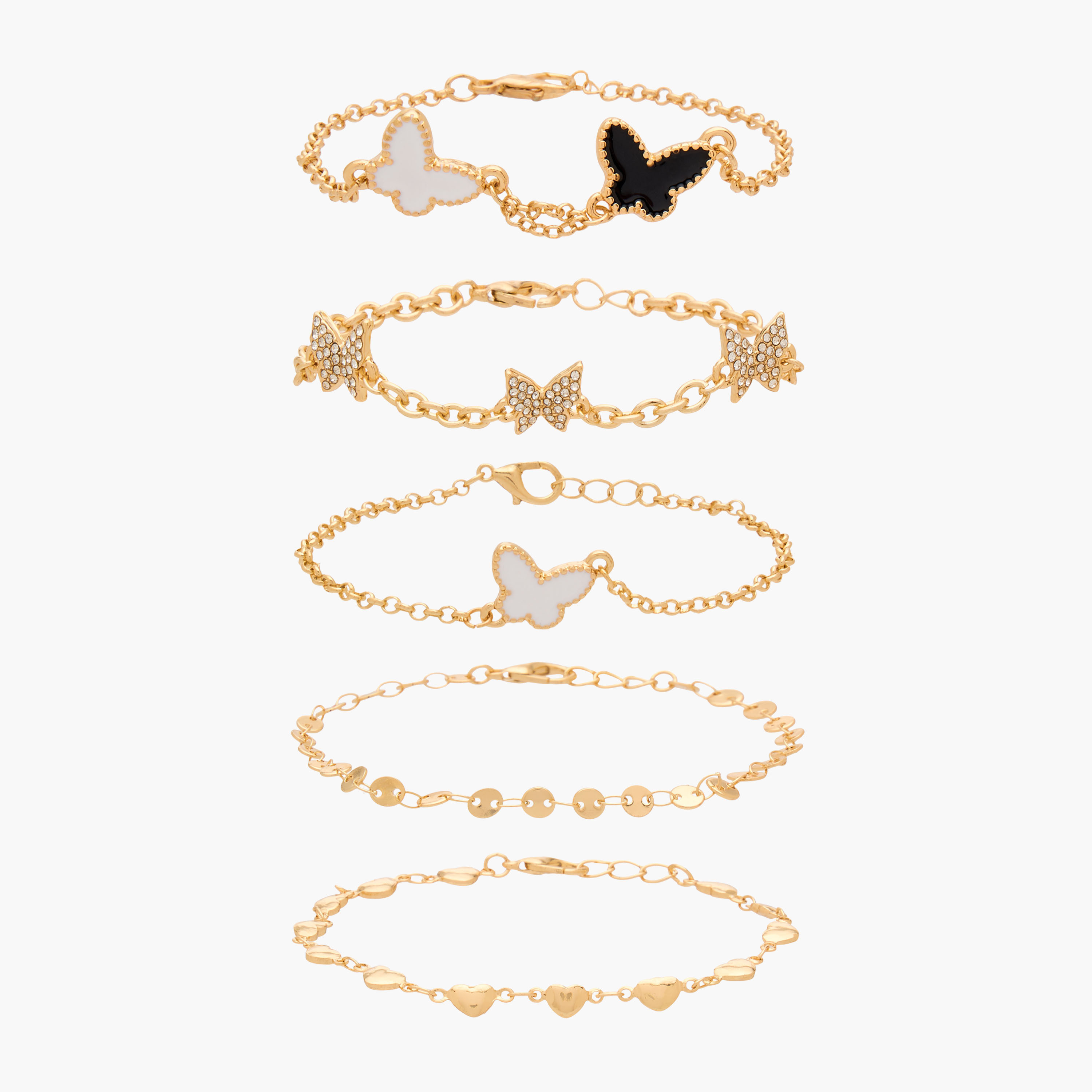 طقم من 5 أساور سلسلة معدنية من جلوو-women-watchesandjewellery-jewellery-banglesandbracelets-image-1