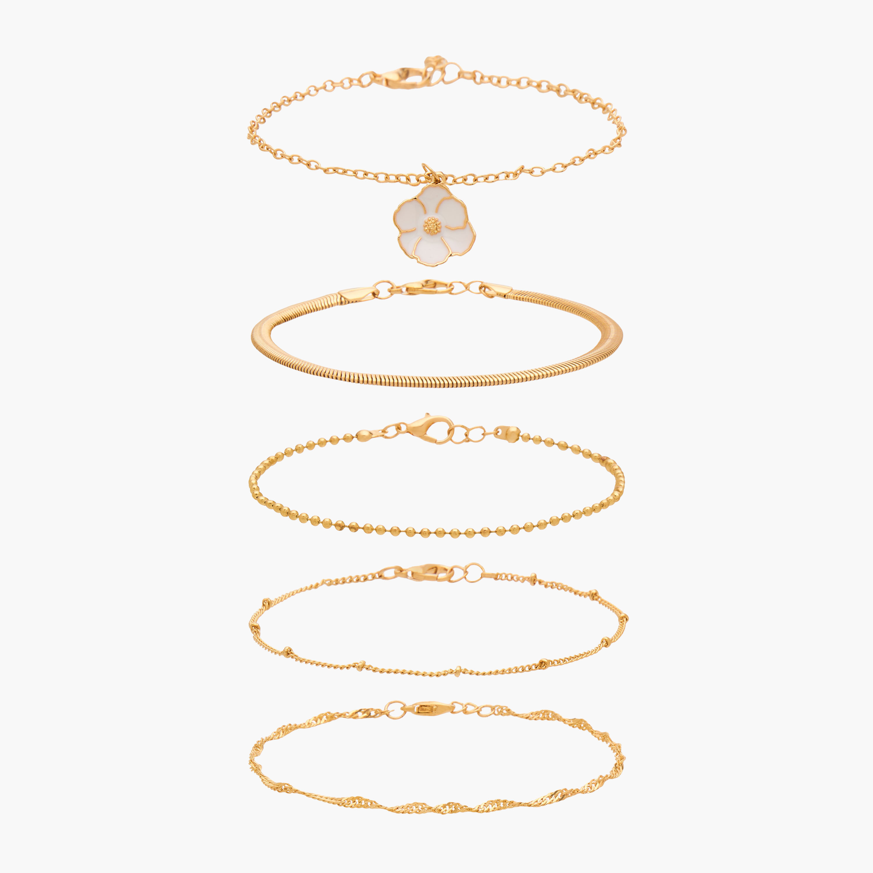 Gloo Pack of 5 Metal Chain Bracelet-women-watchesandjewellery-jewellery-banglesandbracelets-image-1