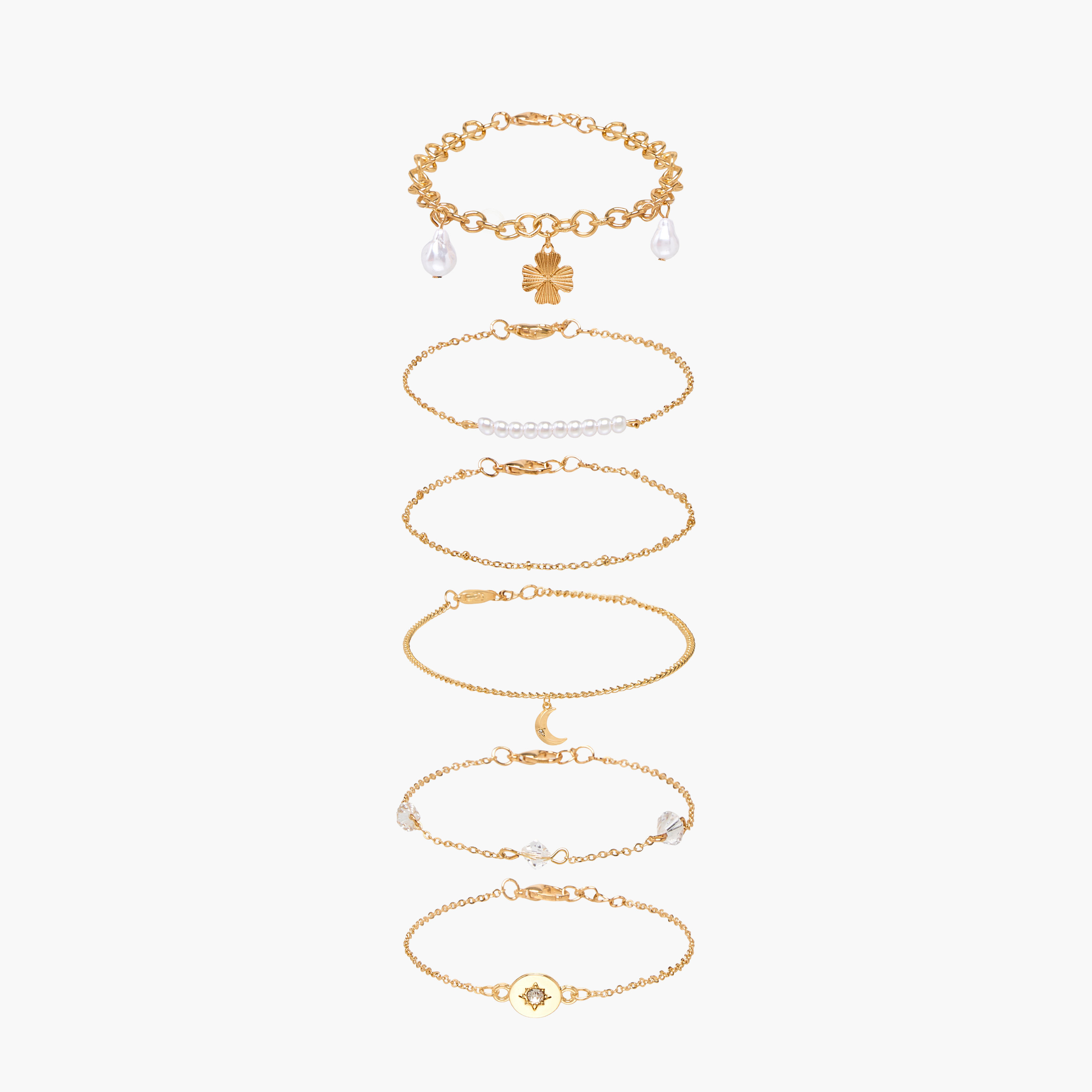 أساور معدنية مزينة من جلوو - طقم من 6-women-watchesandjewellery-jewellery-banglesandbracelets-image-1