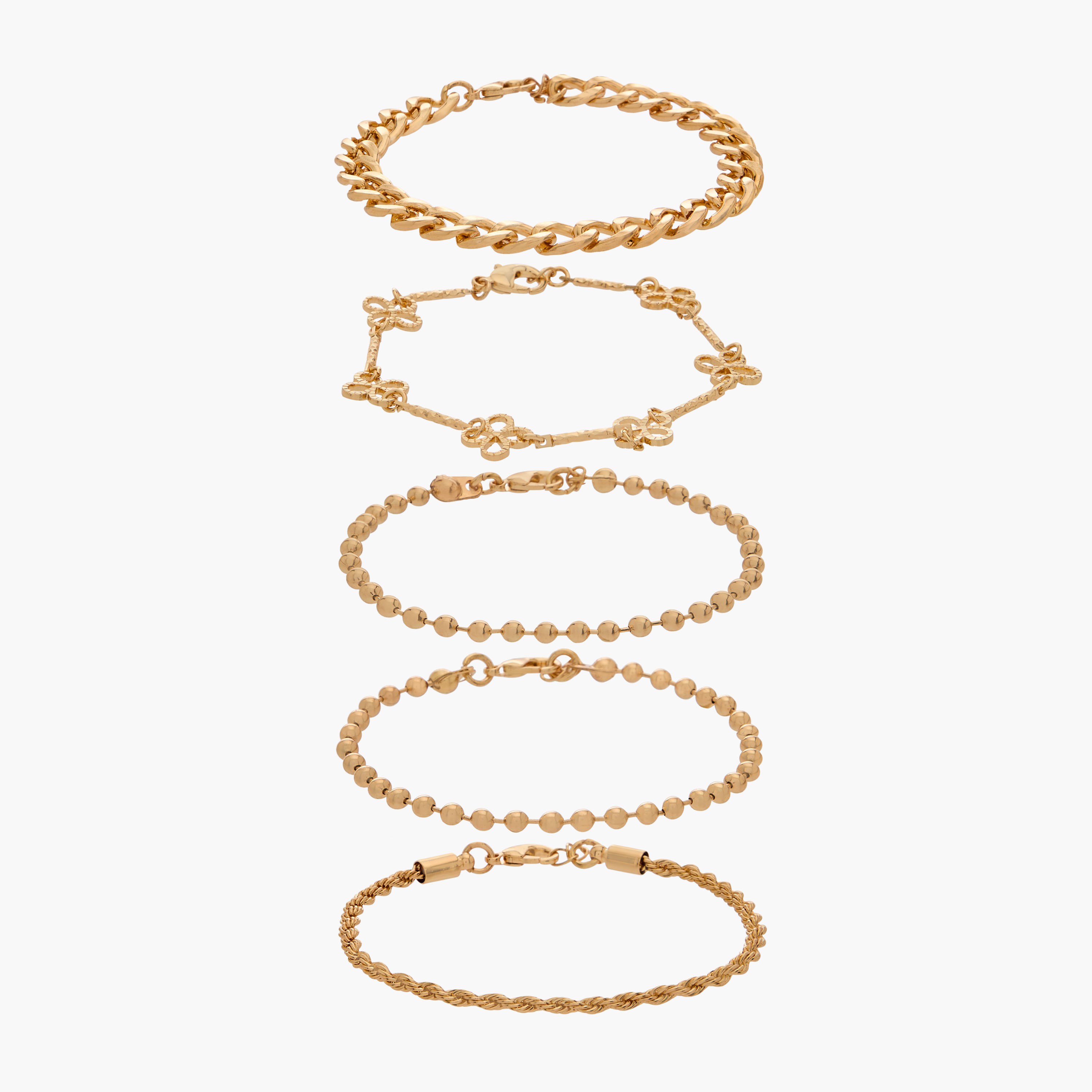 Gloo Pack of 5 Metallic Assorted Bracelet-women-watchesandjewellery-jewellery-banglesandbracelets-image-1