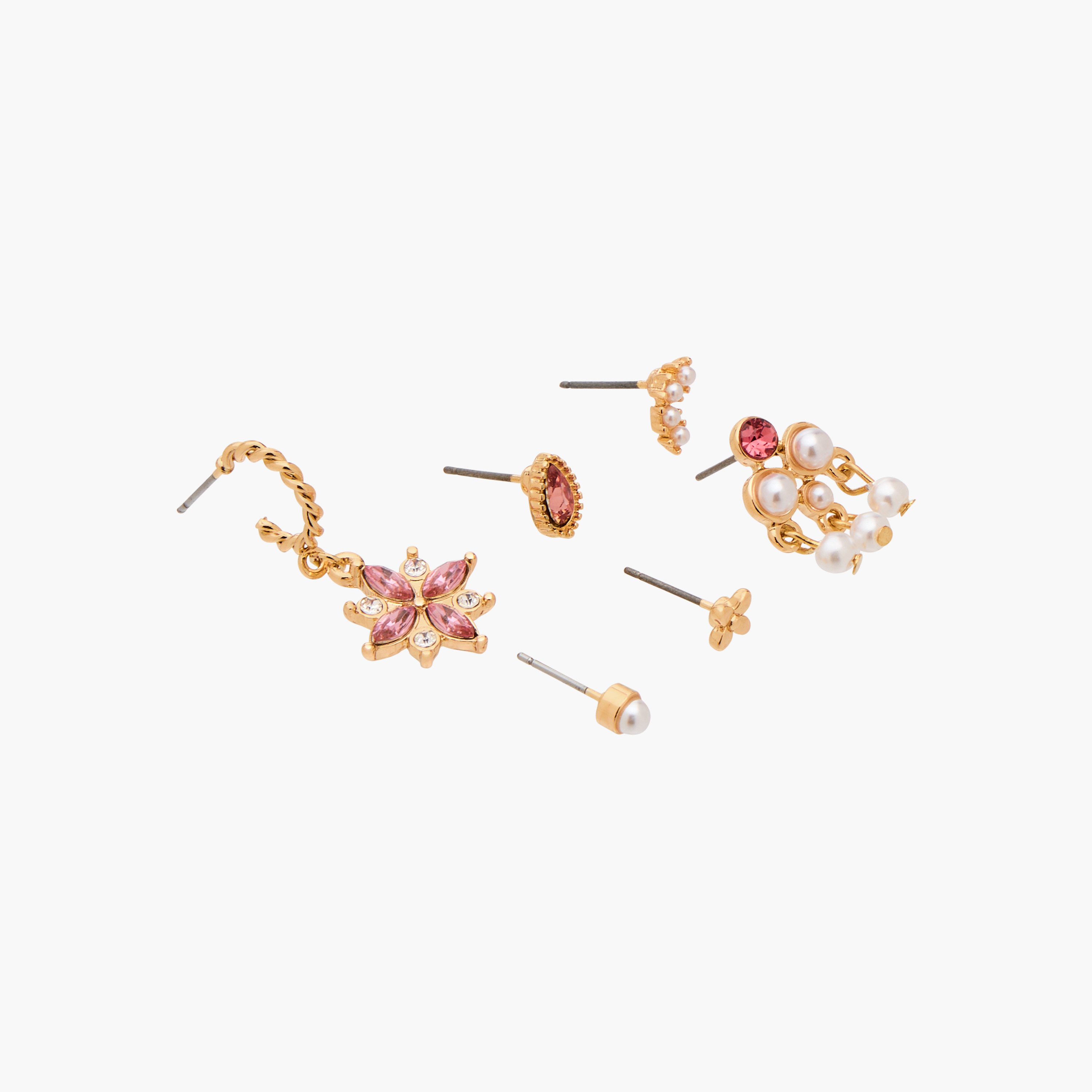 Gloo Pack of 6 Metallic Assorted Earrings with Pushback Closure-women-watchesandjewellery-jewellery-earrings-image-2