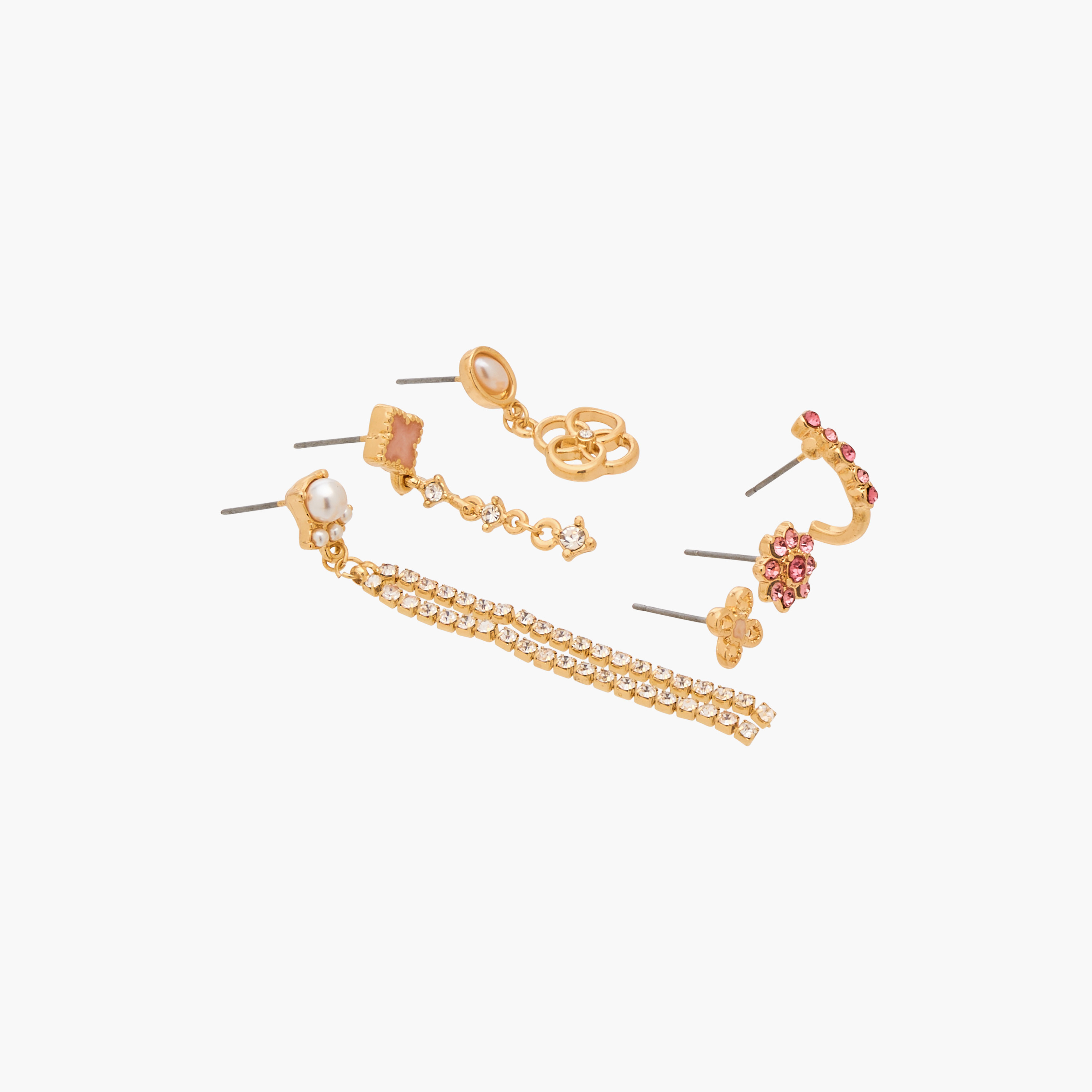 Gloo Pack of 6 Metallic Assorted Earrings with Pushback Closure-women-watchesandjewellery-jewellery-earrings-image-2