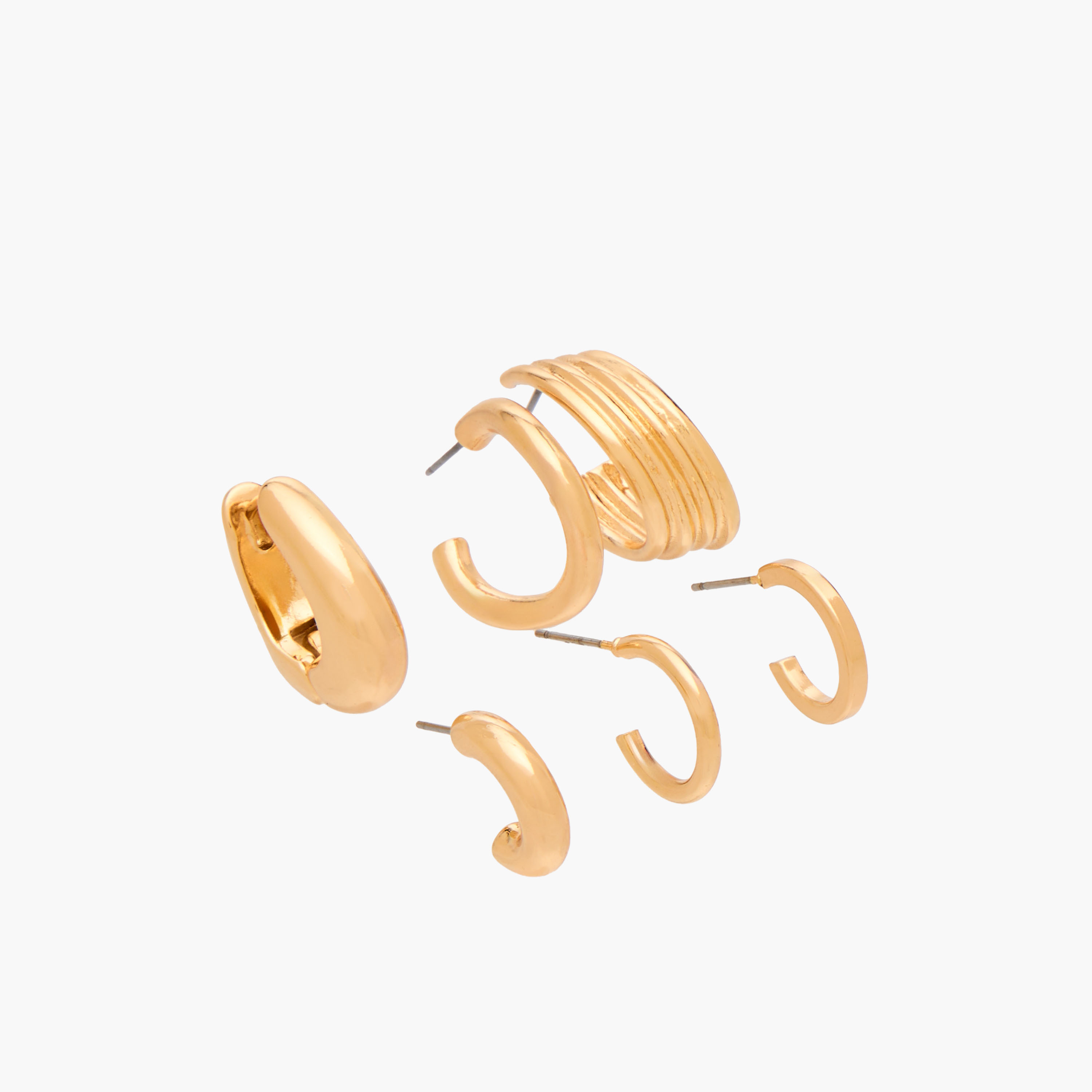 Gloo Pack of 6 Metallic Hoop Earrings with Pushback Closure-women-watchesandjewellery-jewellery-earrings-image-2