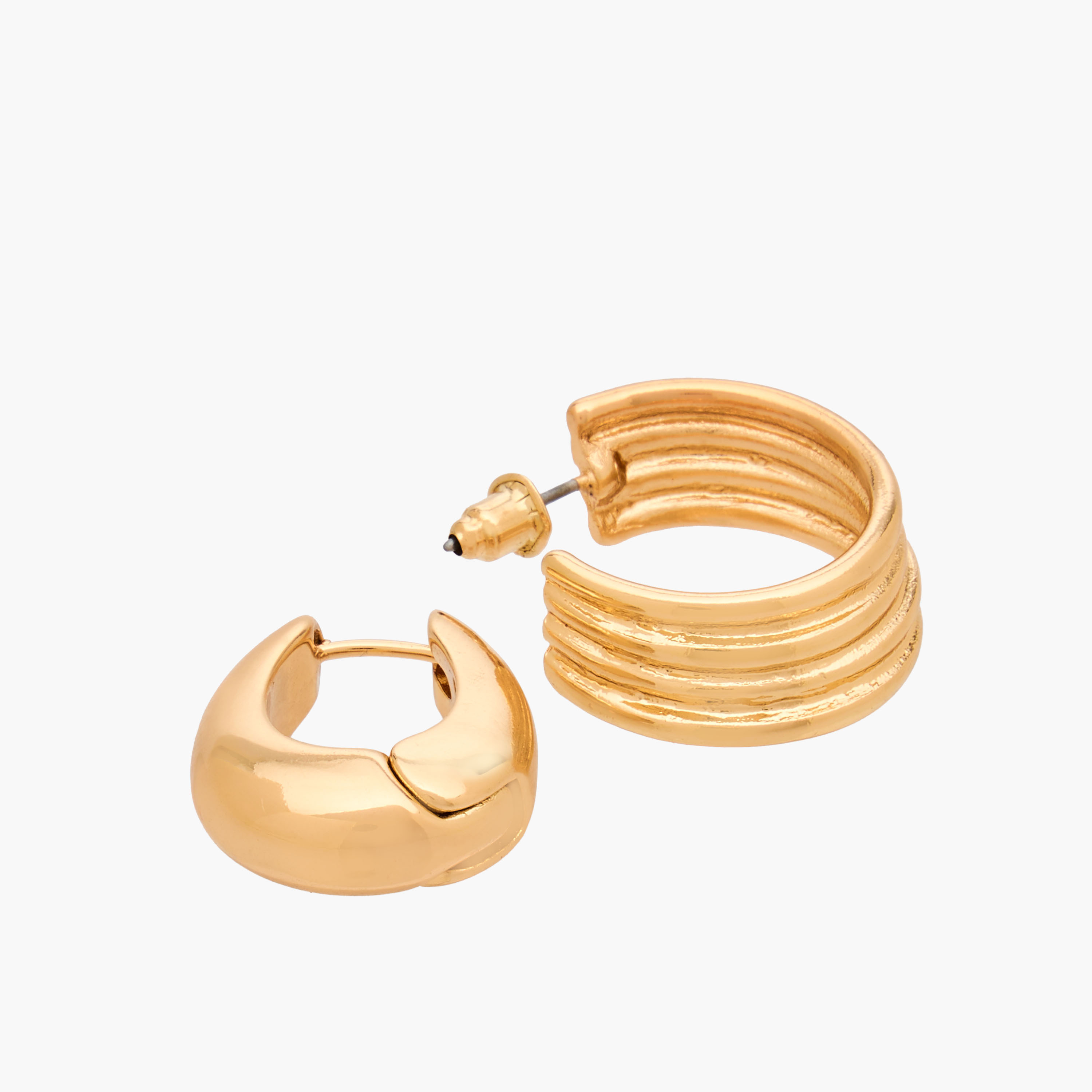 Gloo Pack of 6 Metallic Hoop Earrings with Pushback Closure-women-watchesandjewellery-jewellery-earrings-image-4