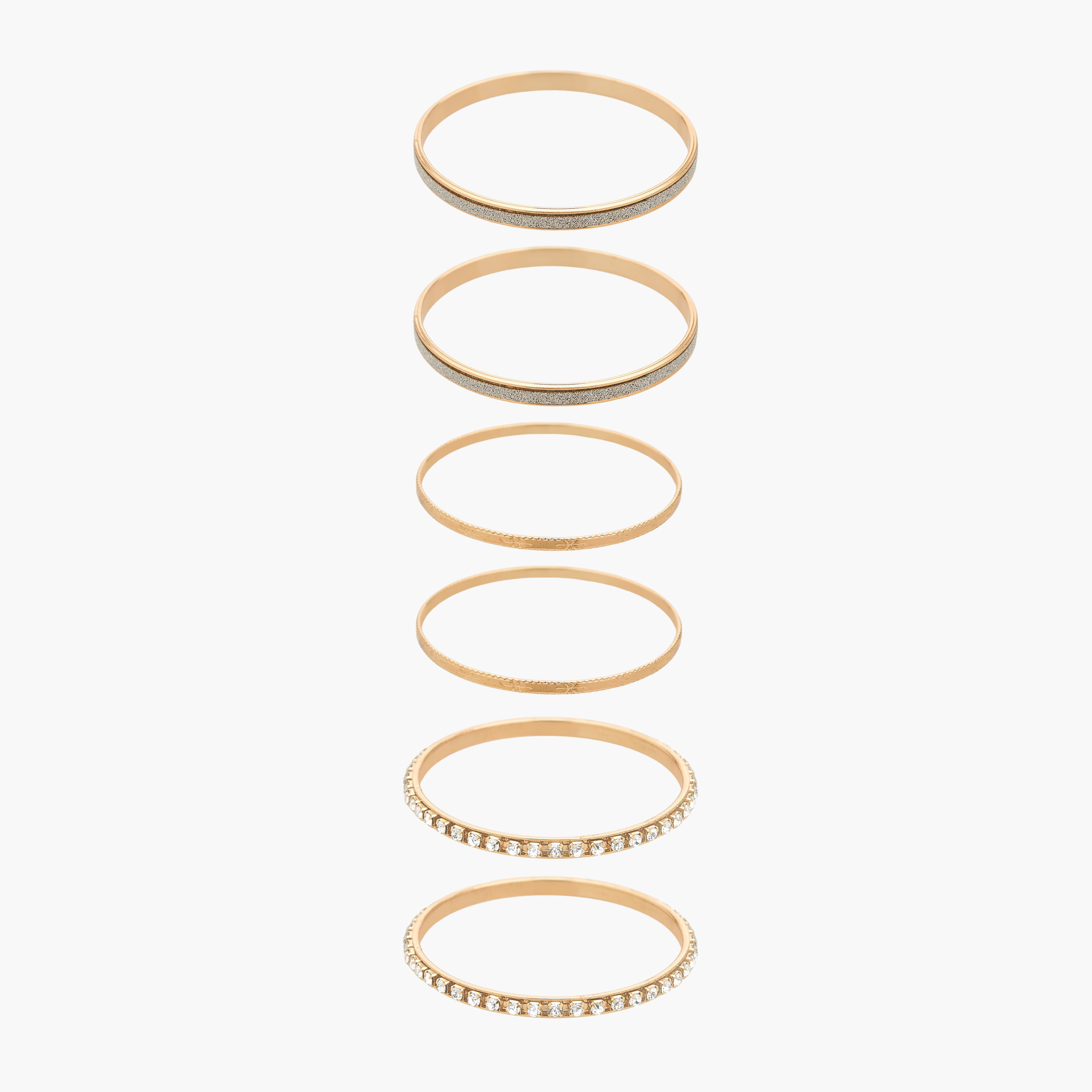 Gloo Pack of 6 Metal Gold Finish Assorted Bangle-women-watchesandjewellery-jewellery-banglesandbracelets-image-1