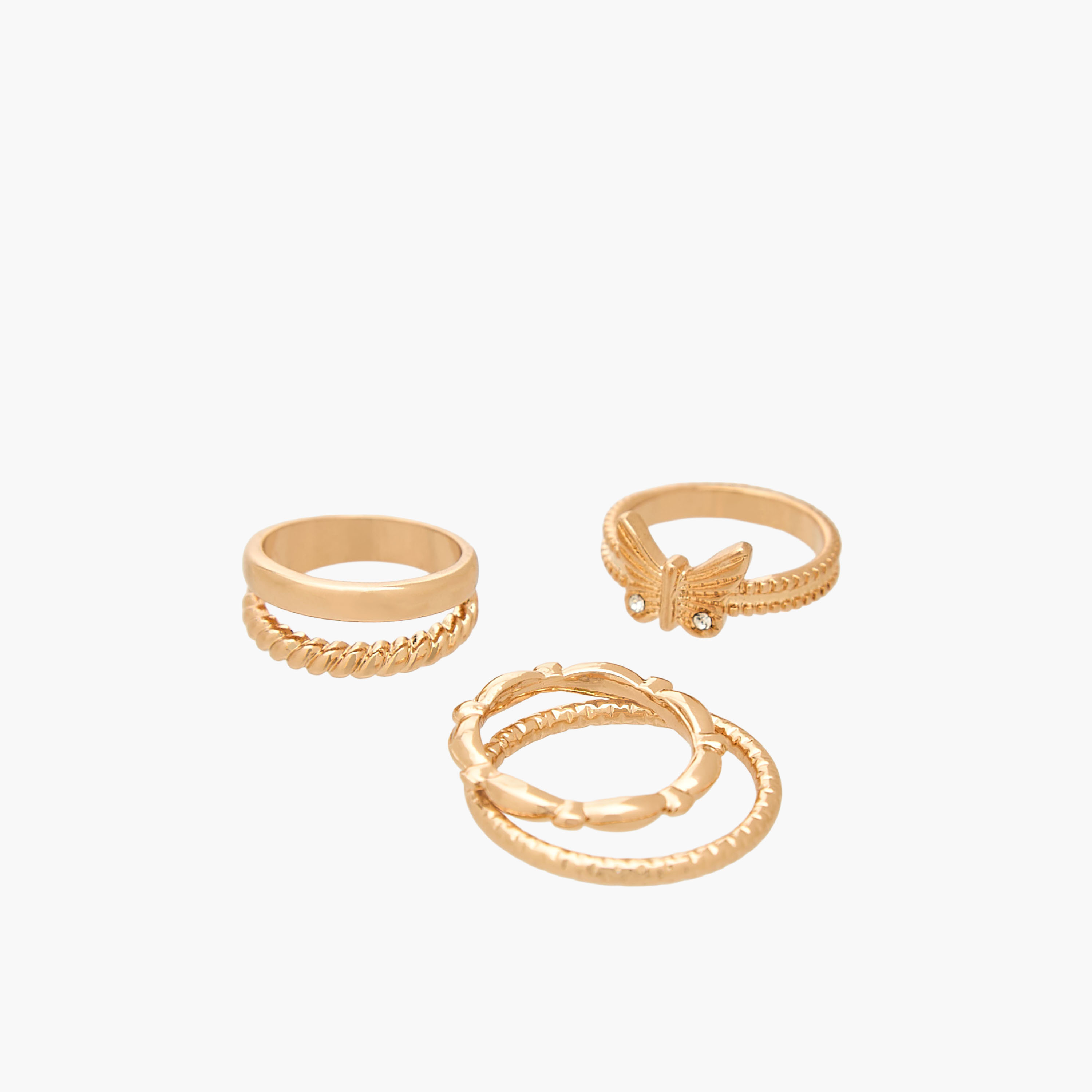 Gloo Pack of 8 Metallic Ring-women-watchesandjewellery-jewellery-rings-image-10