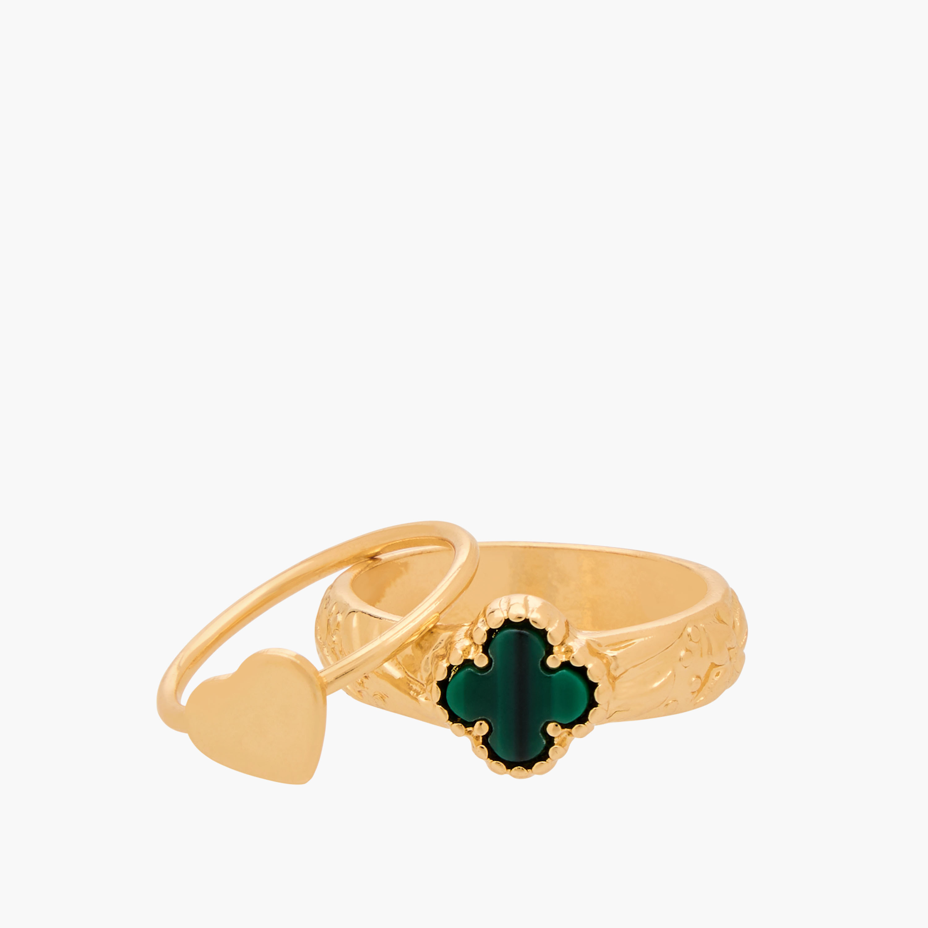 Set of 8 - Gloo Embellished Metal Gold Tone Ring-women-watchesandjewellery-jewellery-rings-image-3