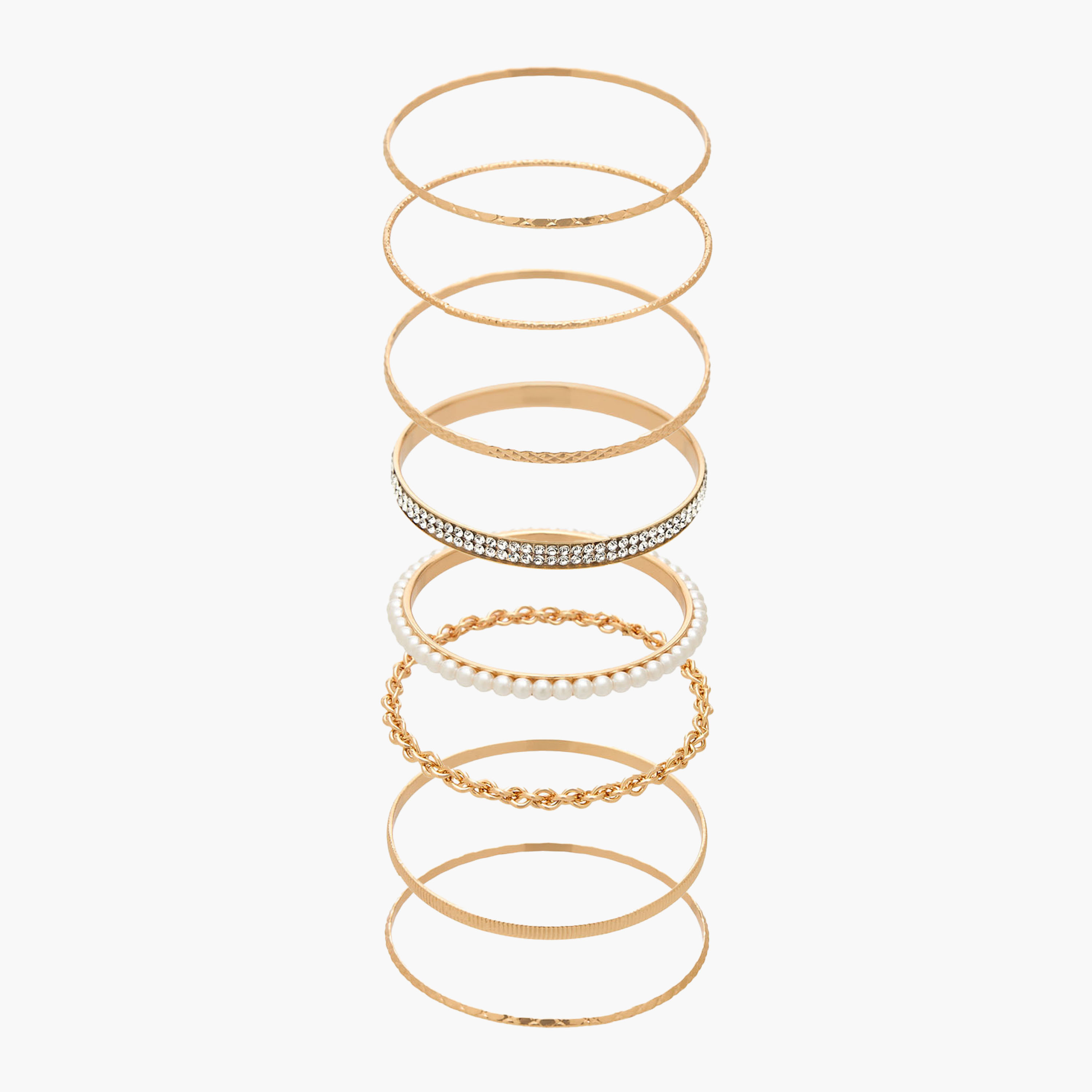 Gloo Pack of 8 Metallic Bangle-women-watchesandjewellery-jewellery-banglesandbracelets-image-1